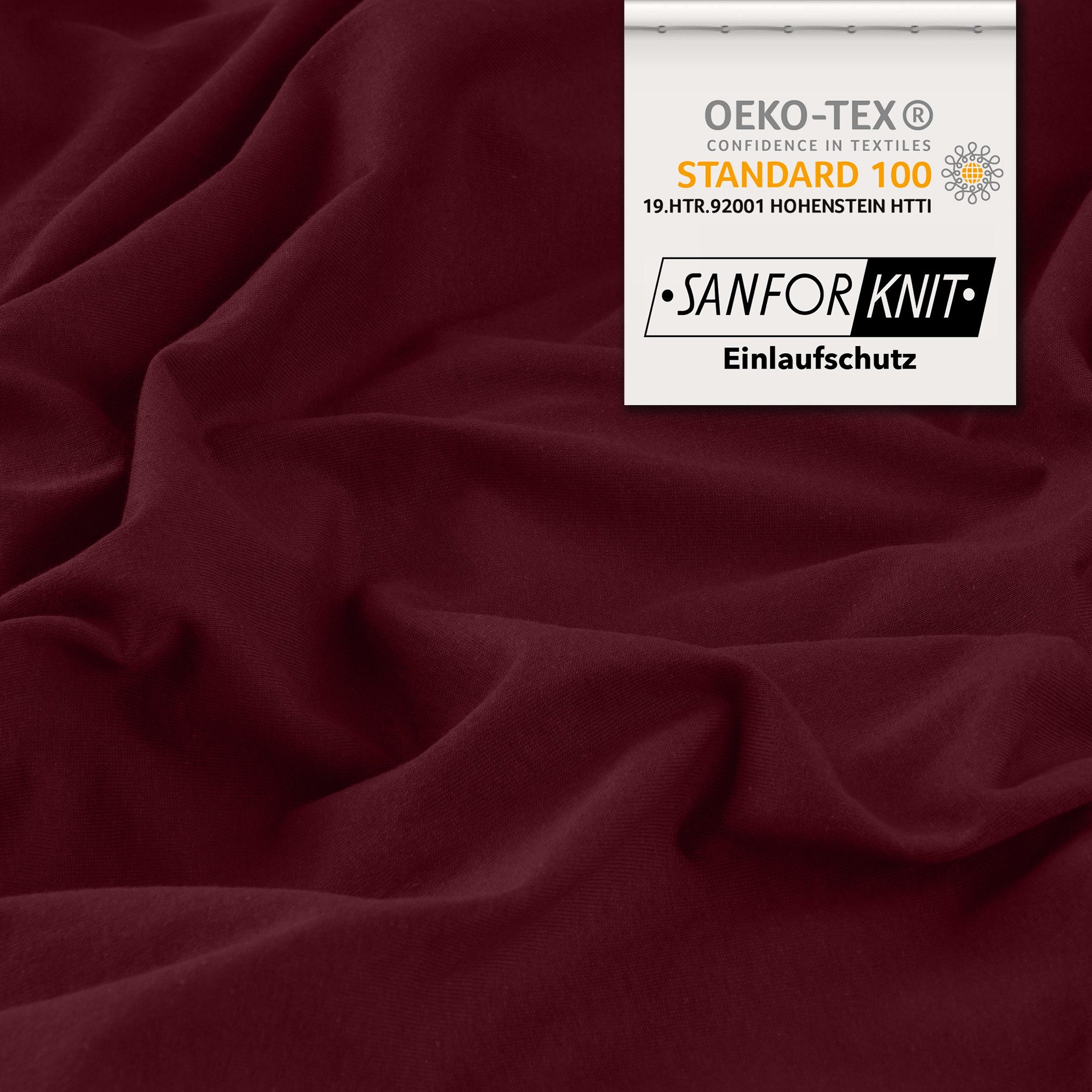 STUDIO Spannbettlaken STUDIO Premium Spannbettlaken 90x200 – 100x220 cm, Jersey, Gummizug: rundum, (1 Stück), 90x200 - 100x220cm Bettlaken Spannbetttuch bis 35cm Höhe Bordeaux