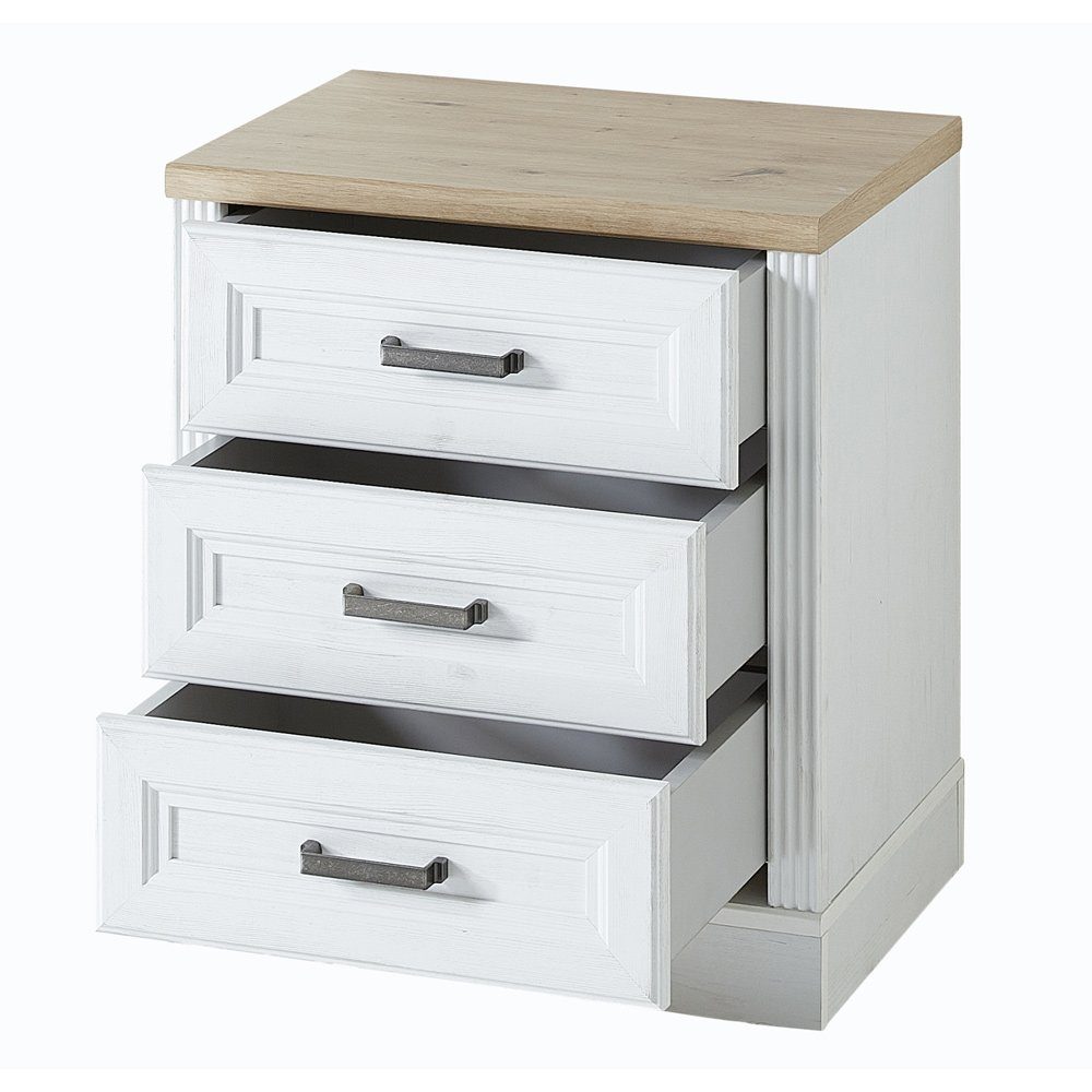 Lomadox Rollcontainer JÜLICH-36, Arbeitszimmer in Pinie hell mit Artisan Eiche Nb., B/H/T: 54/62/39 cm