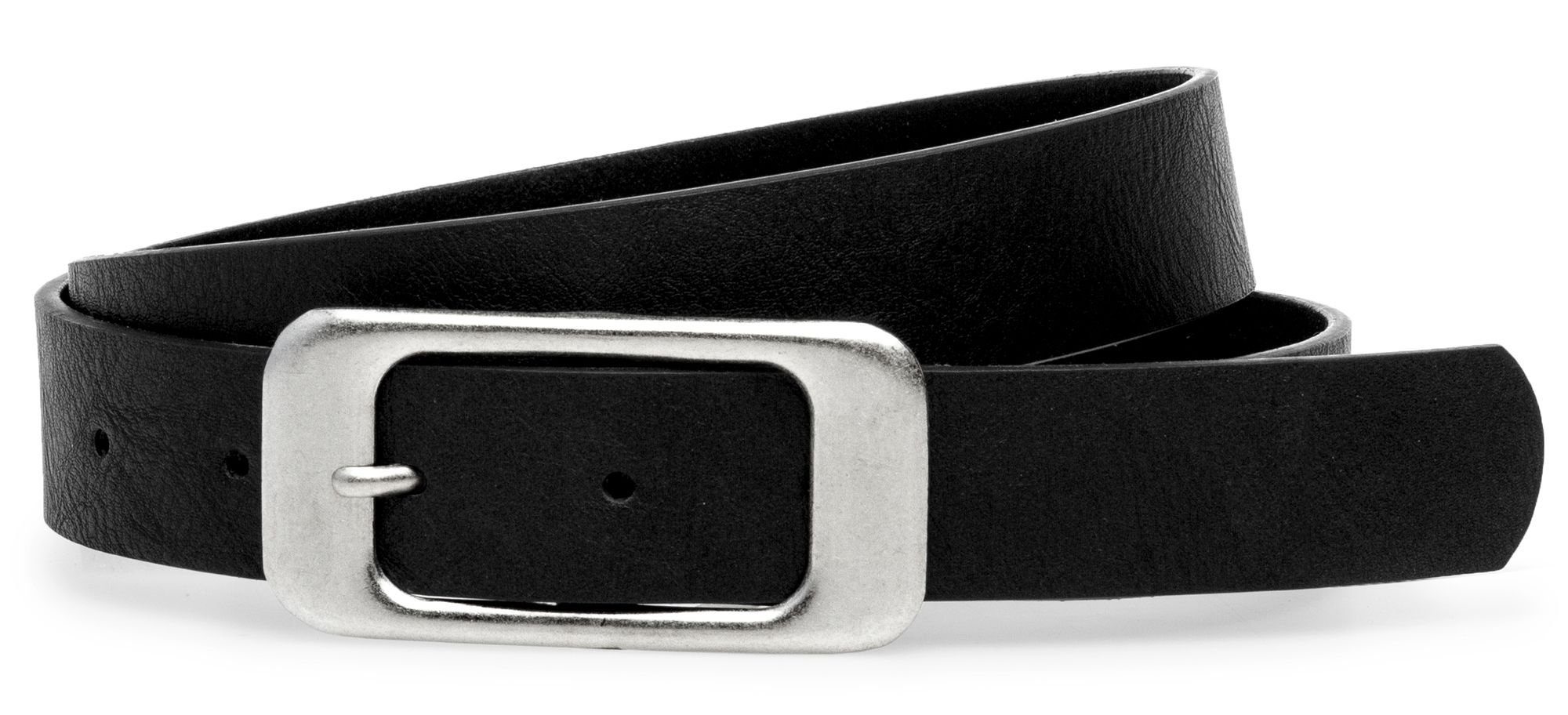 Caspar Synthetikgürtel GU324 eleganter schmaler Damen Gürtel mit Silberschn günstig online kaufen