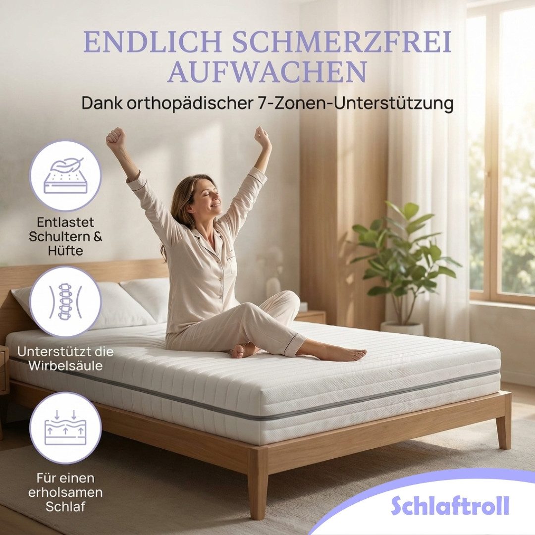 Kaltschaummatratze 25 cm 7 Zonen, H2/H3 Balance, wendbar, atmungsaktiv, Schlaftroll, 90x200, 140x200 und weitere Größen – Bild 4 von 5