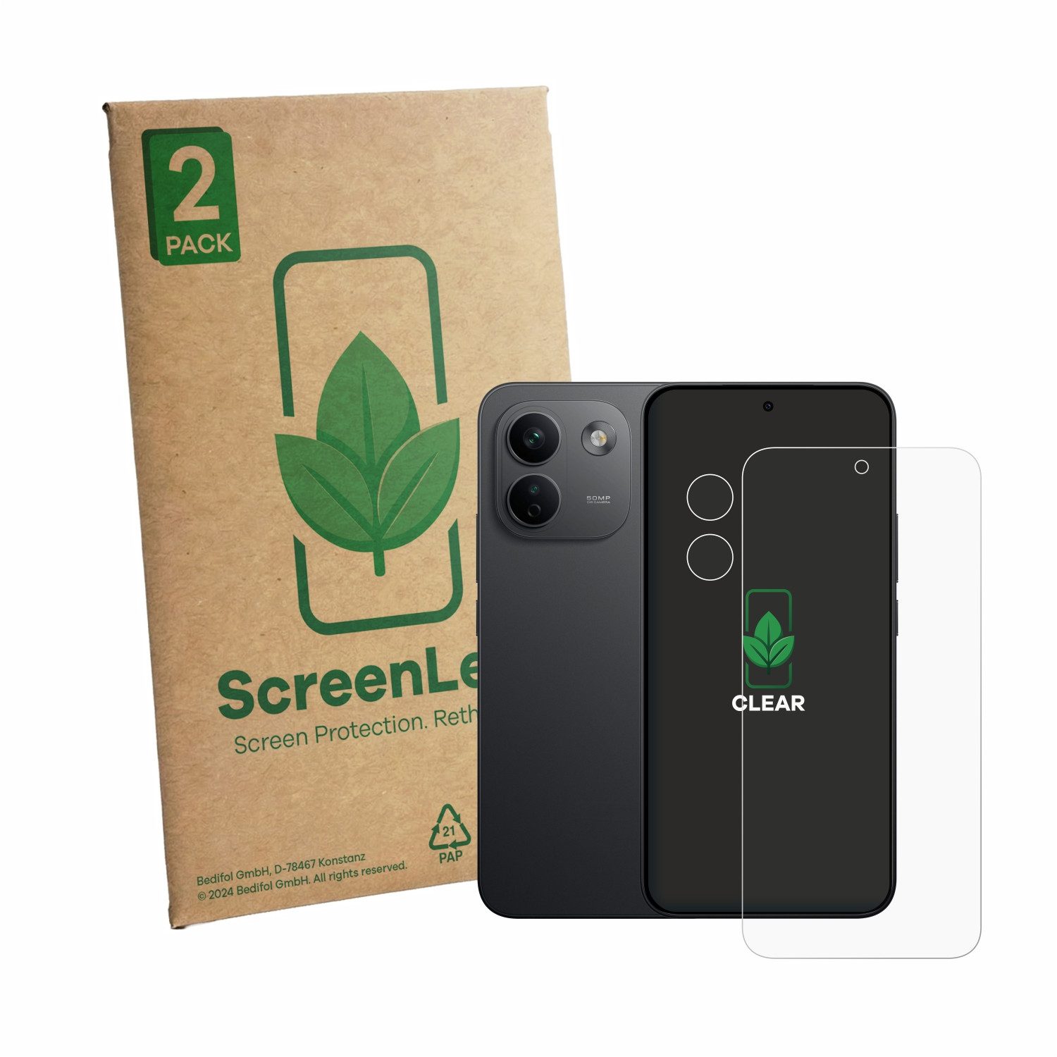 ScreenLeaf Displayschutzfolie Schutzfolie für Xiaomi Redmi Note 17 Pro Max 5G (Display+Kamera), 2 Stück, Displayschutz Schutz Folie Klar Transparent