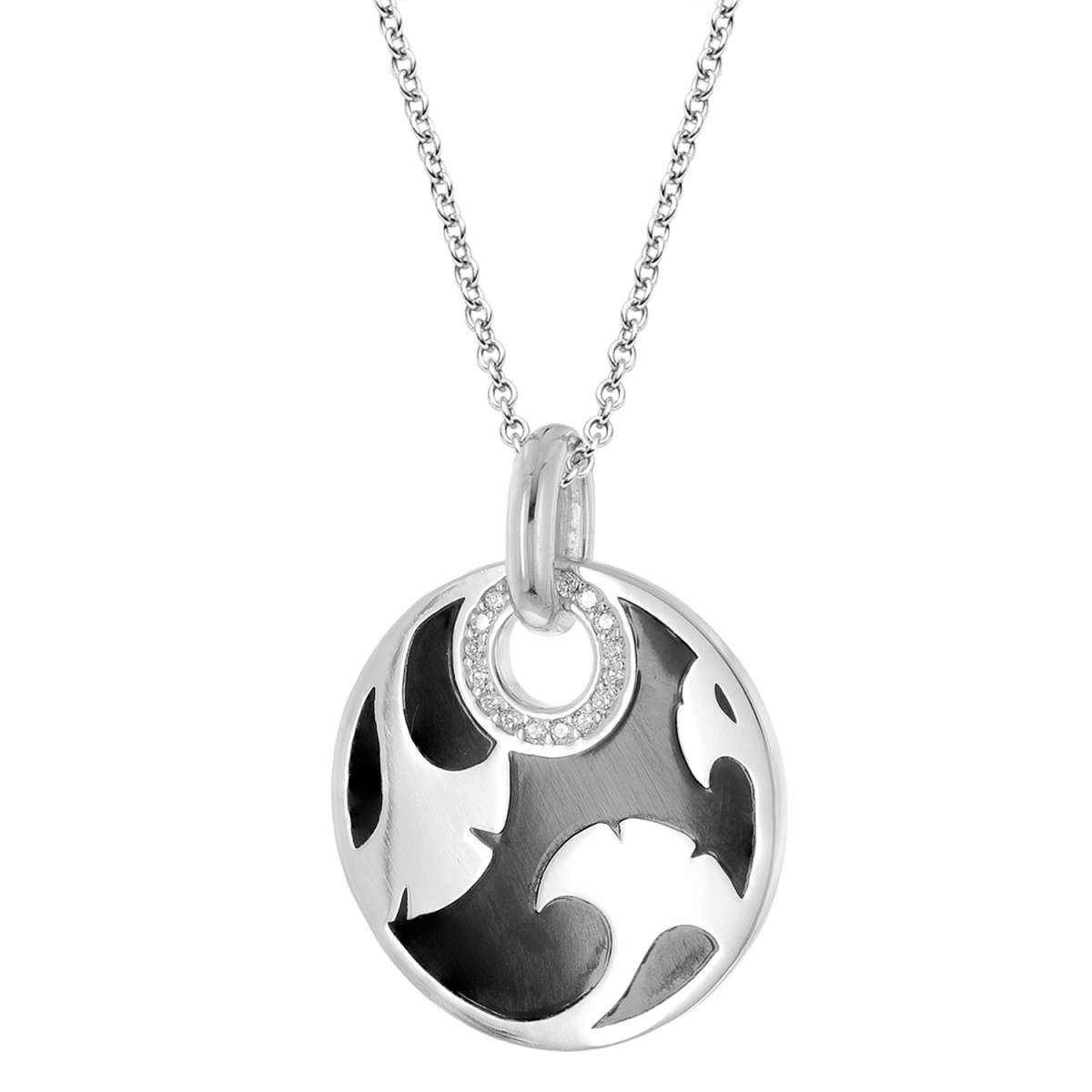 VIVENTY Kette mit Anhänger 789622, Halsschmuck für Damen Silber mit Schwarz