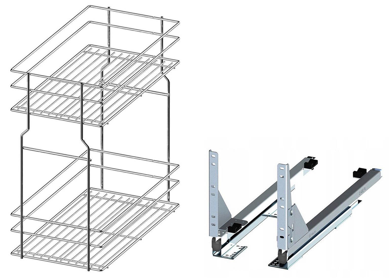 Feldmann-Wohnen Unterschrank Kvantum (Tür, Korbauszug, Schienensystem, Soft-Close-Funktion, 1-St., Fronten mit dekorativen Fräsungen und leicht abgerundeten Eck – Bild 4 von 5