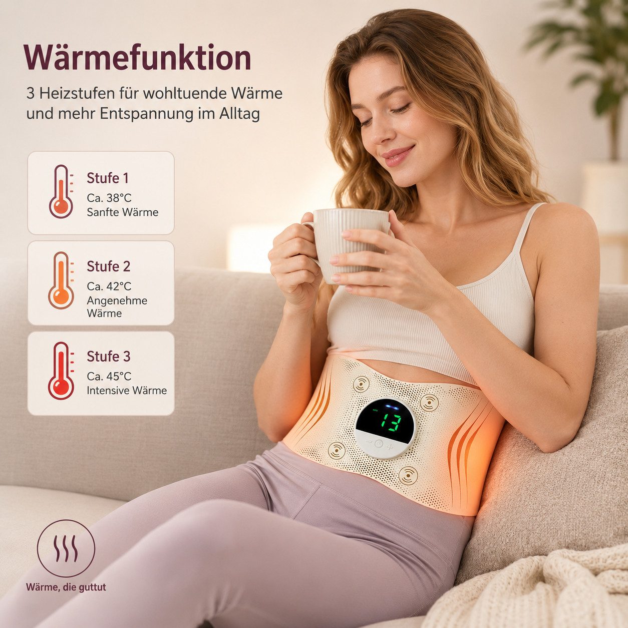 Toomoke Massagegerät Elektrisch Bauchtrainer,Taillenmassagegerät,Muskelstimulator, für Herren und Damen zum Muskelaufbau, für Bauch, Taille, Hände und Beine,3 Temperaturre-gelungen, Bauchstimulator,Reizstrom Fitnessgerät,7 Modi &16 Intensitäten