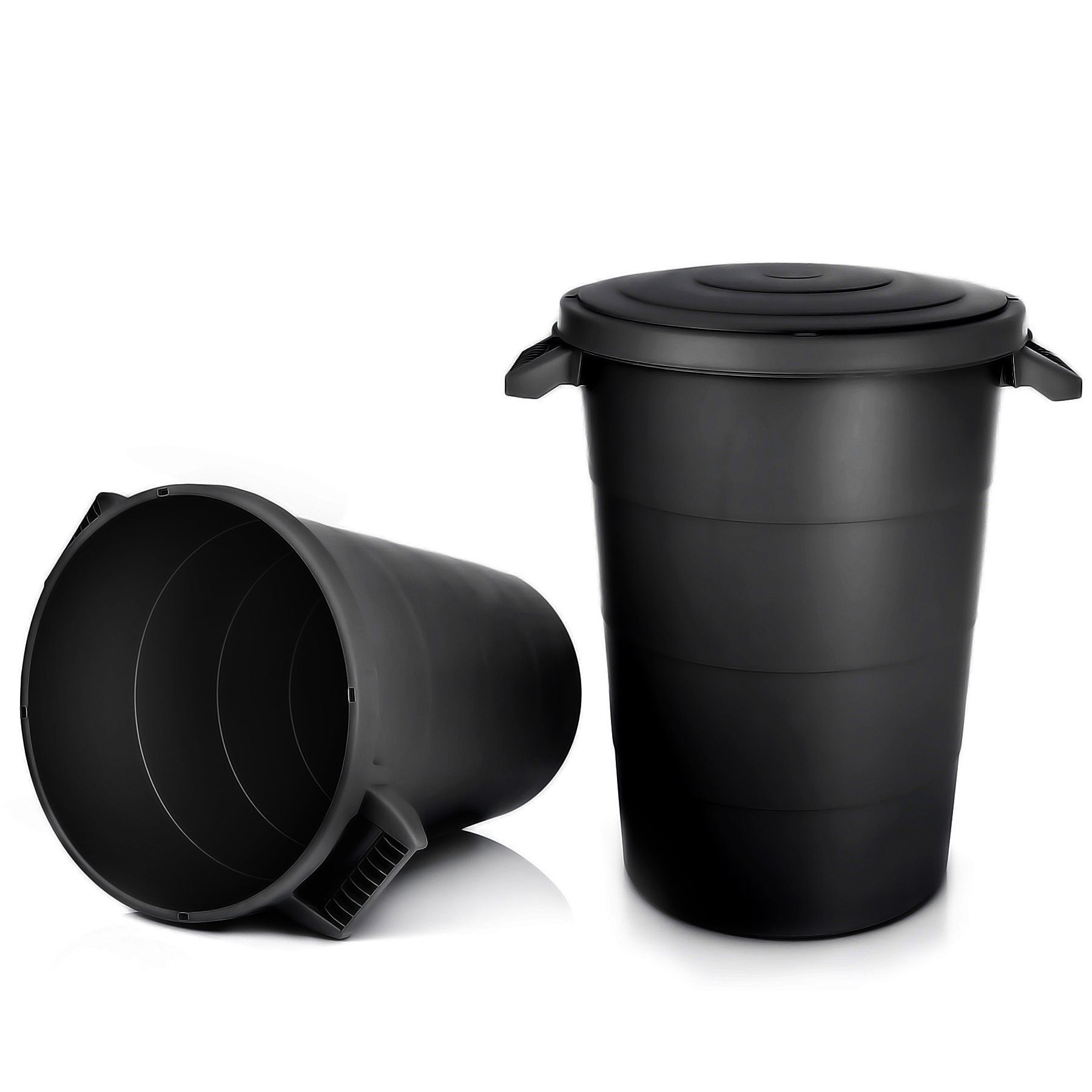 BigDean Mülleimer 2x wetterfeste Universaltonne mit Deckel und 2 stabilen Tragegriffen, Universaltonne, Mit Deckel, 2 Griffen, Indoor & Outdoor