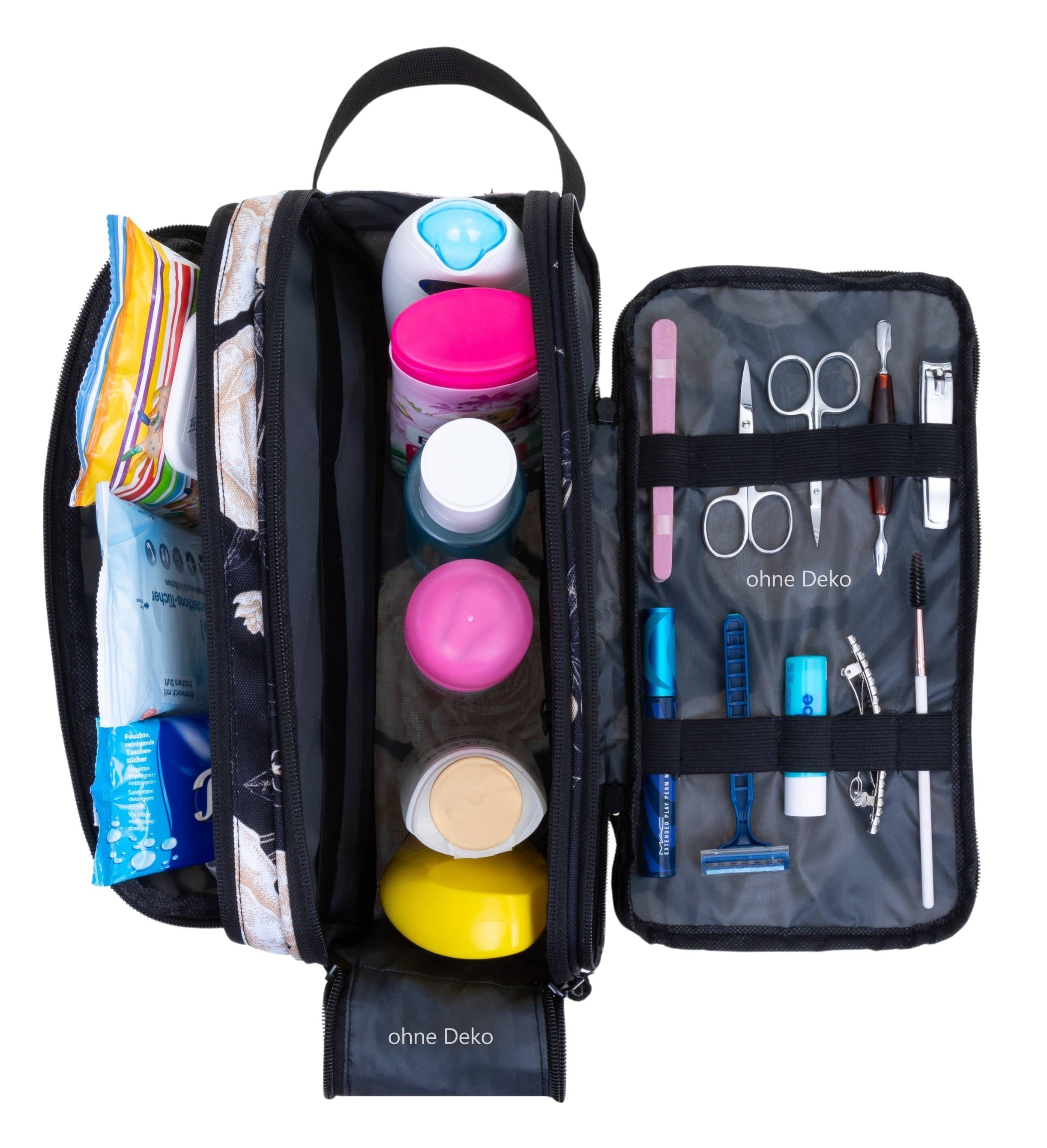 ELEPHANT Kulturbeutel Travel Flower Damen Washbag Reise, Kulturtasche Kosmetiktasche Reise Tasche Sauna