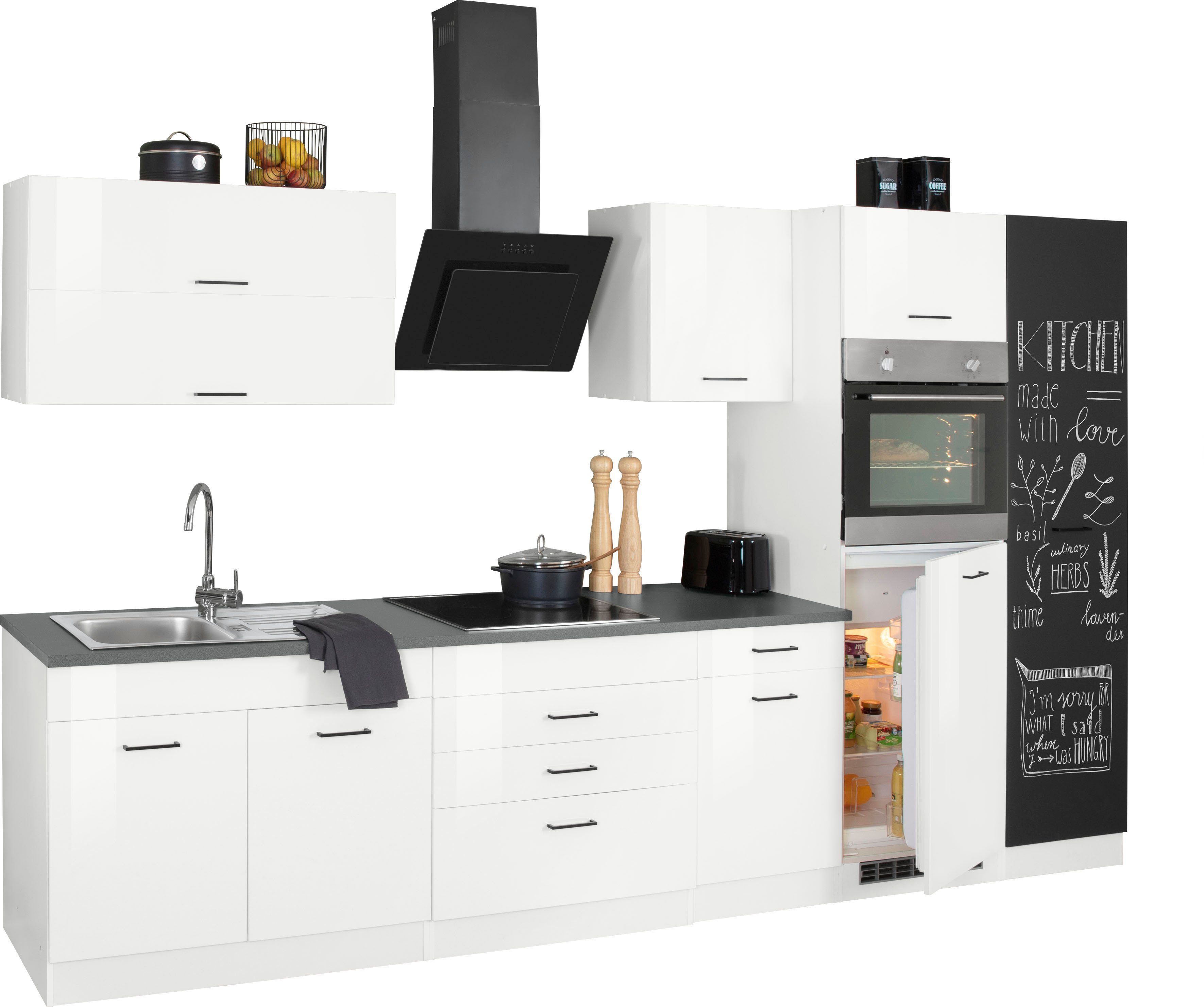 KOCHSTATION Küchenzeile KS-Trier, mit E-Geräten, Breite 340 cm