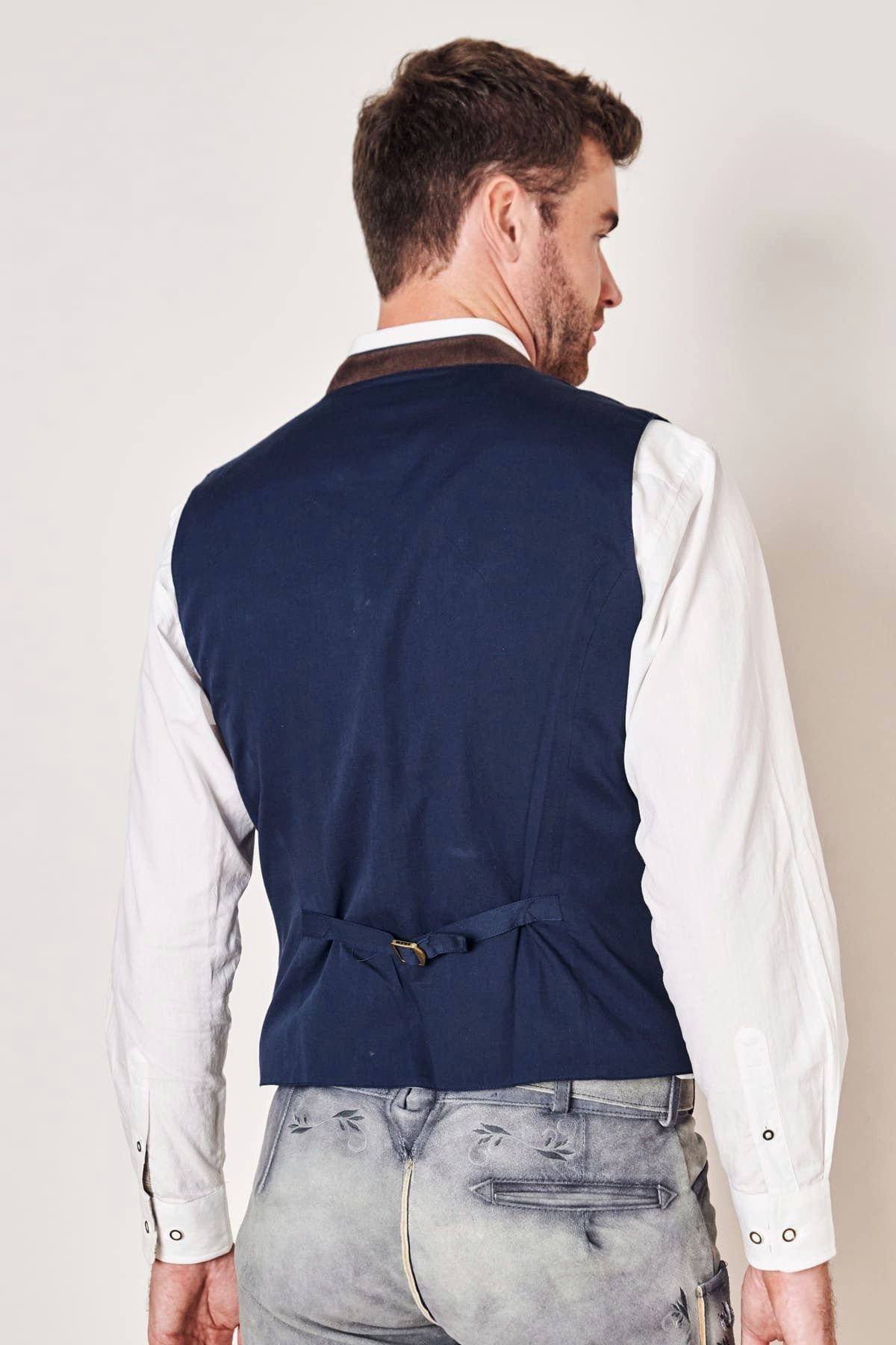 Moschen-Bayern Trachtenweste Trachtenweste Herren Weste Gilet Herrenweste Lederhosenweste Blau Lederhosenweste – Bild 4 von 5