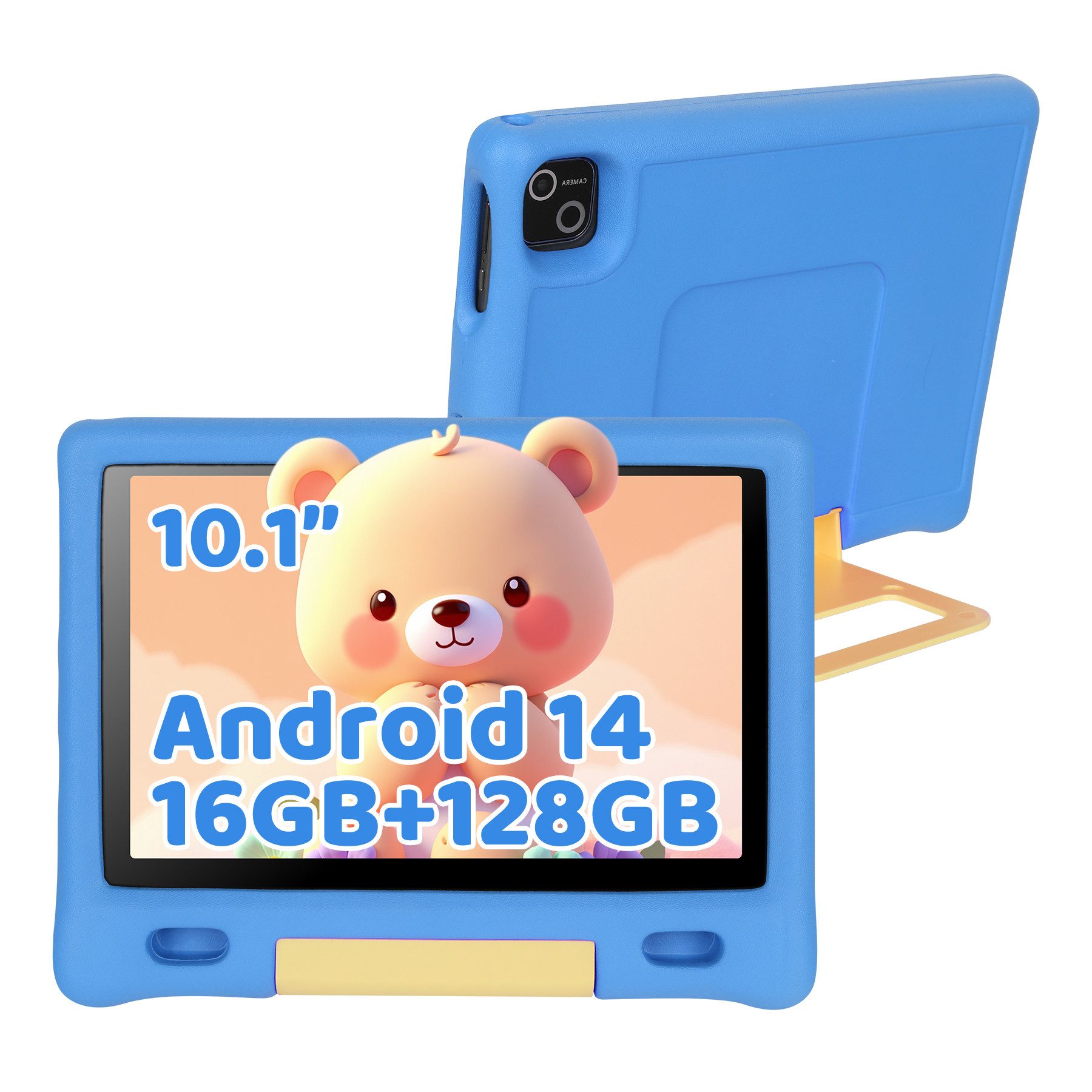 Happybe 10 Zoll Android 14 Octa Core 16 GB + 128 GB + 1 GB TF 5000 mAh Wi-FI 6 Tablet (10", 128 GB, 14, Dual-Kamera)