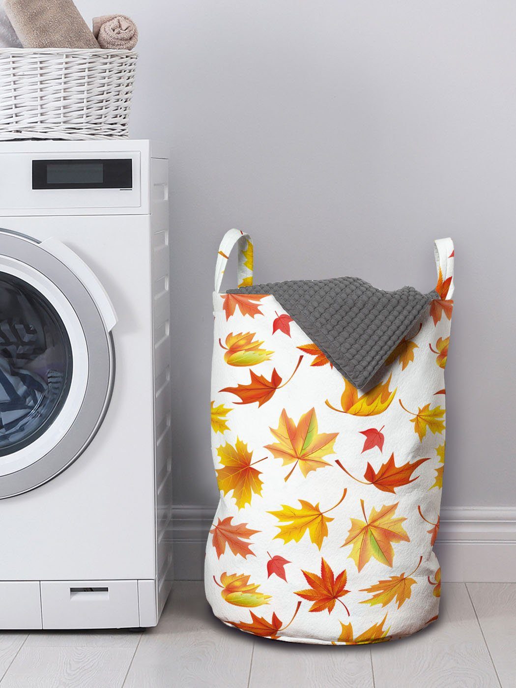 Kordelzugverschluss Pattern Herbst Wäschesäckchen Fallen Wäschekorb Griffen Abakuhaus Waschsalons, Leaves mit Maple für