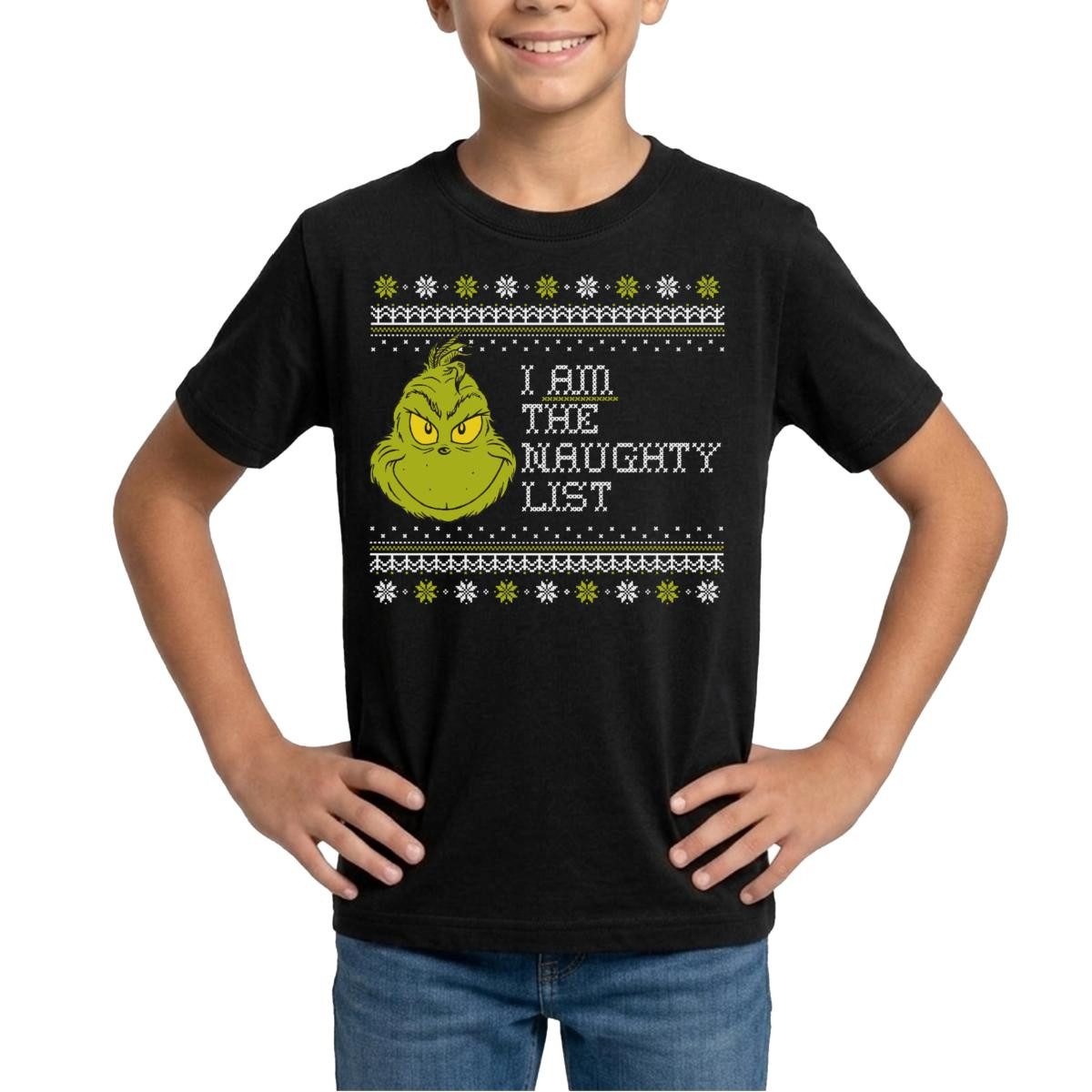 Spreadshirt T-Shirt Der Grinch Ugly Christmas I Am The Naughty List Teenager T-Shirt (1-tlg)