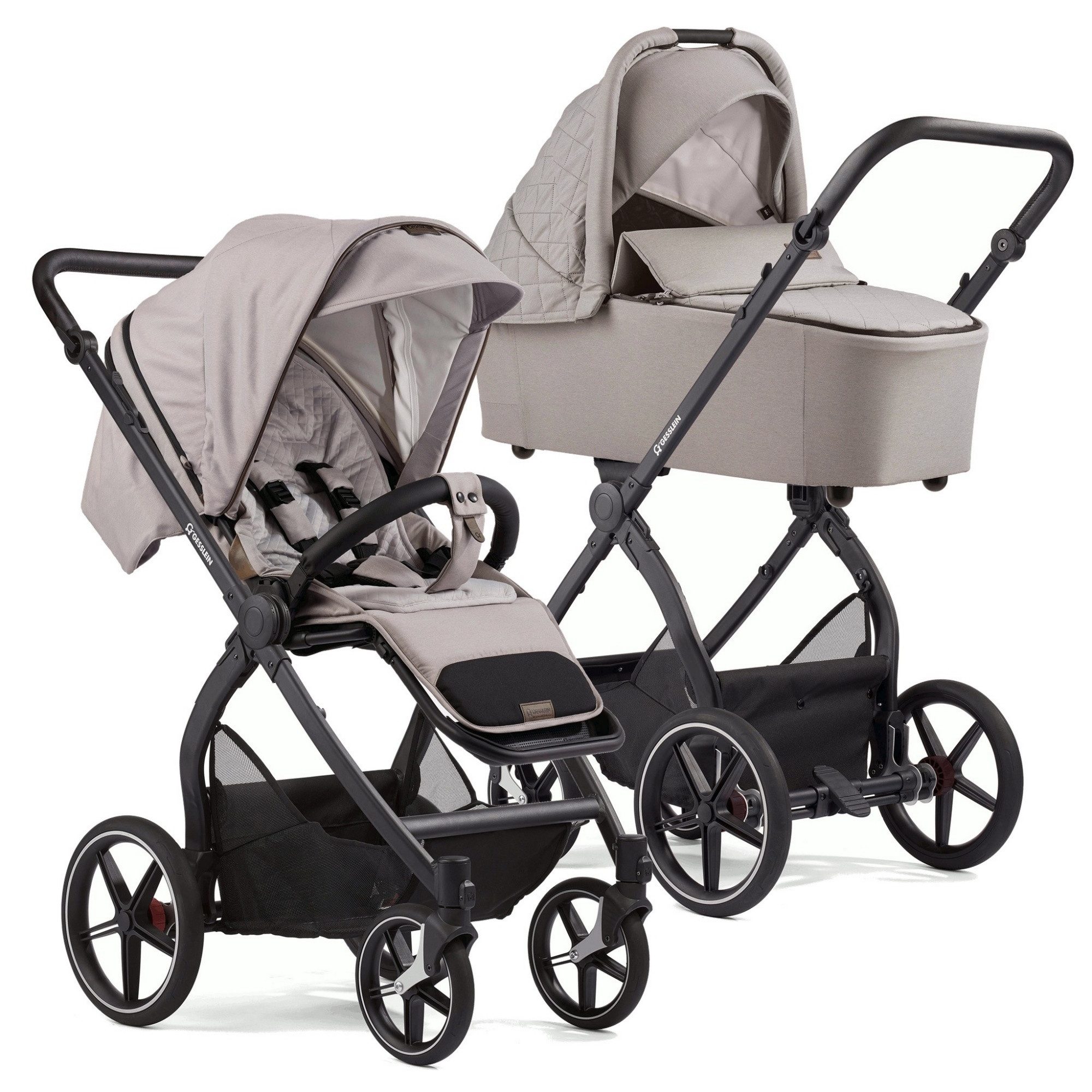 Gesslein Kombi-Kinderwagen Gesslein FX4 Swing 2in1 Kinderwagen-Set inkl. Babywanne Panorama Lyx