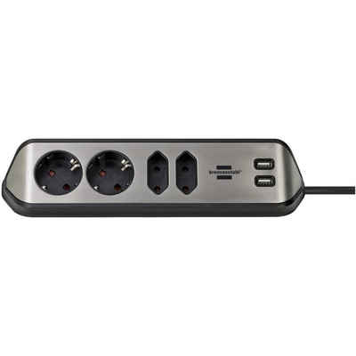 Brennenstuhl »Ecksteckdosenleiste 4-fach mit USB« Steckdosenleiste (Kabellänge 2.00 m), Tischsteckdose
