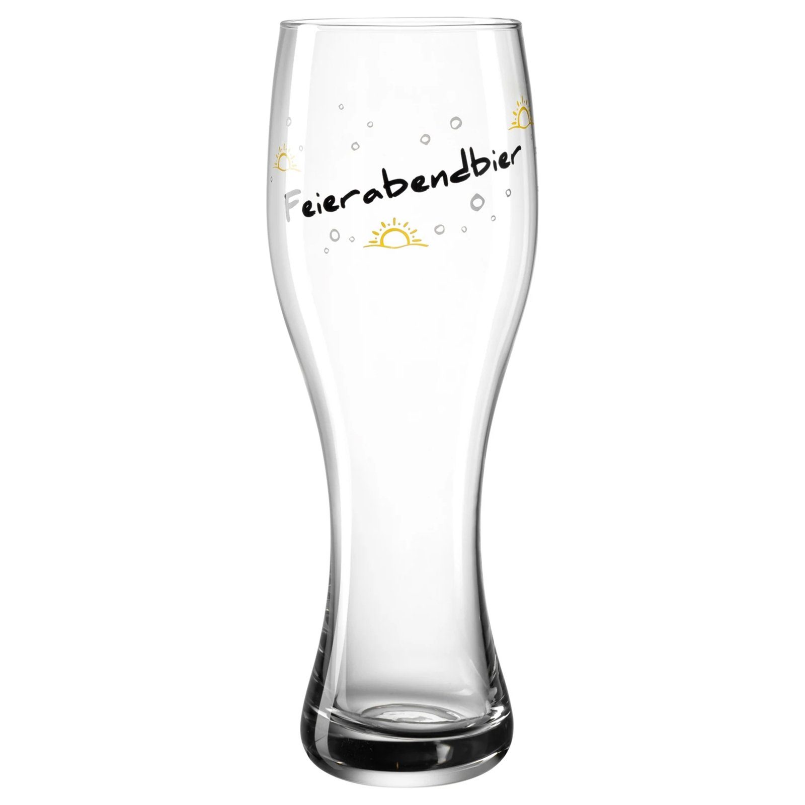 LEONARDO Bierglas Weizenbierglas 500 ml 'Feierabendbier' PRESENTE, Glas