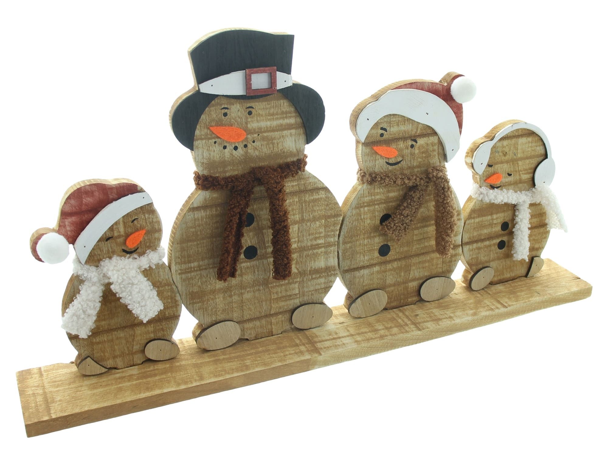 Dekoleidenschaft Schneemann aus Holz, Winterdeko "Schneemannbande" 45x23 cm, Holzdeko Weihnachten, Schneemänner, Weihnachtsdeko, Winterdeko