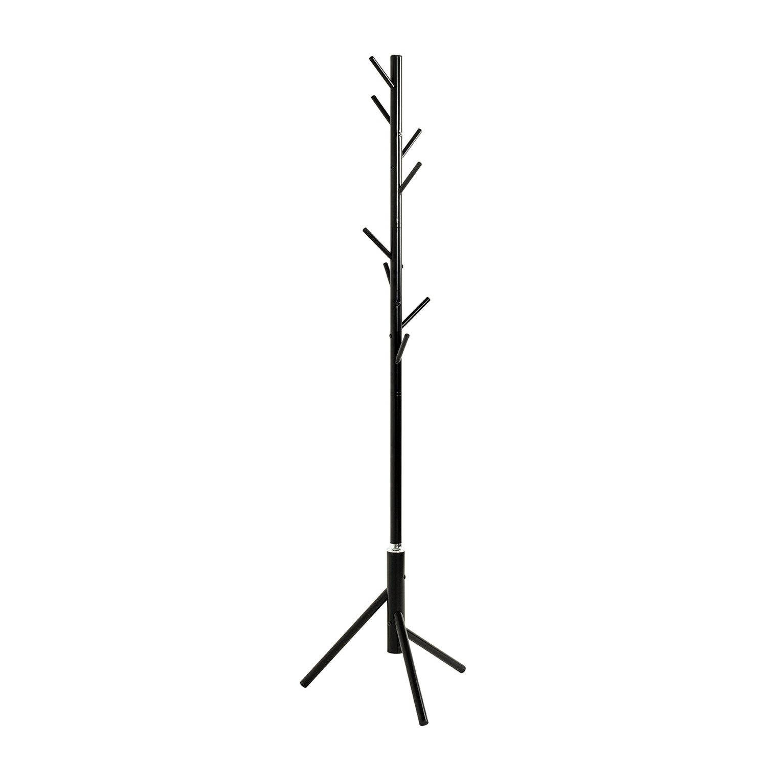 HAKU Garderobenständer Garderobenständer schwarz - Kleiderständer, Metall - H 173 x Ø 48 cm, (1xGarderobenständer, Hakenständer - Aufhängeständer), Garderobenständer aus Metall, Kleiderständer, Standgarderobe