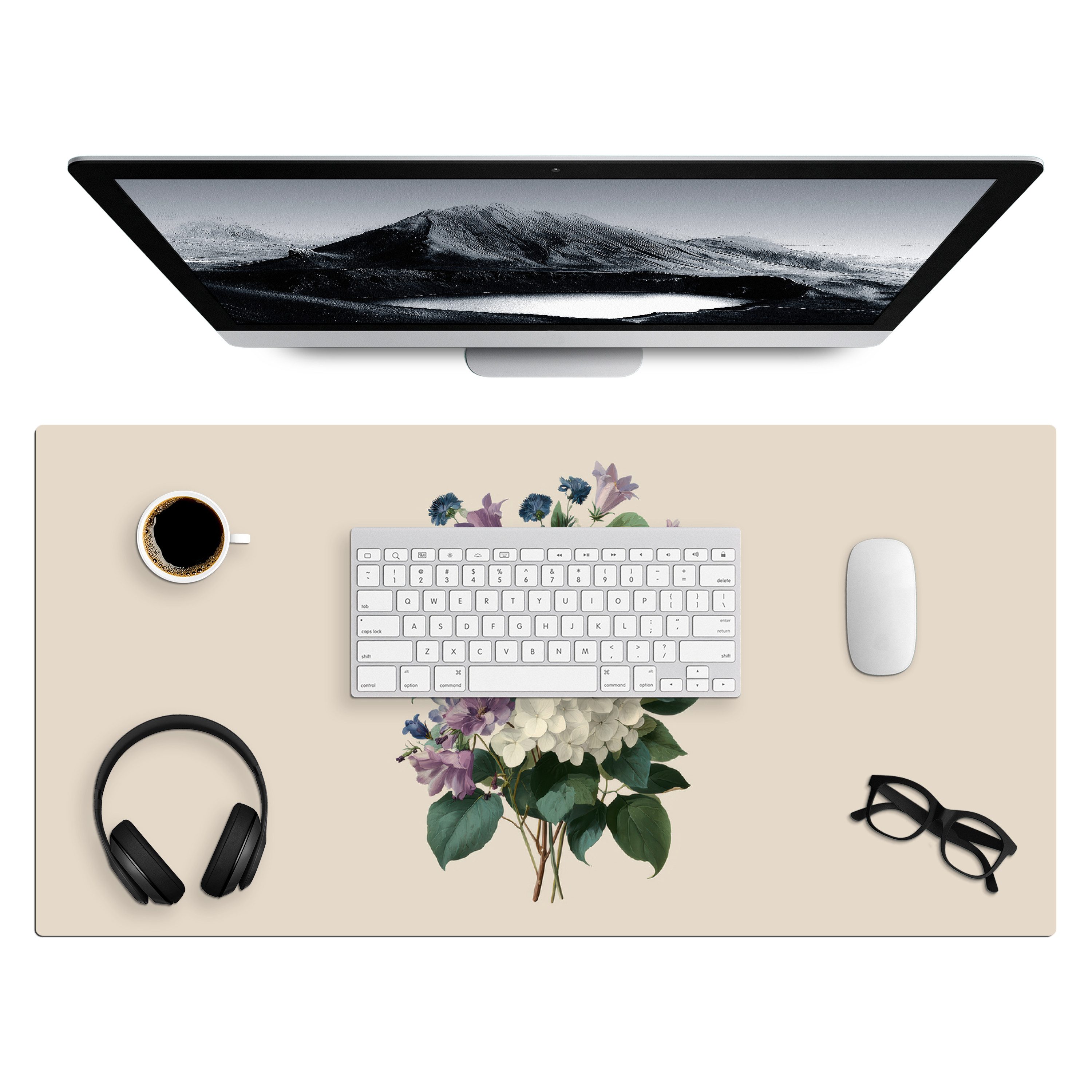 MuchoWow Gaming Mauspad Blumen - Detailliert - Ruhig - Realistisch (1-St), Gaming Mauspad XXL, Schreibtischunterlage, Desk Mat Groß, 80x40 cm
