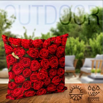 Kissenbezug, VOID (1 Stück), Sofa-Kissen Rote Rosen Liebe Strauß Blumen Blumenstrauß Valentinstag Geschenk Muttertag Garten Blüten romantisch verliebt Hochzeit Jahrestag