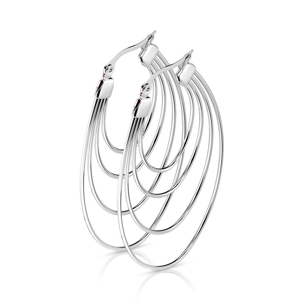 BUNGSA Серьги-кольца-Set Серьги-кольца Boho Style oval aus Edelstahl Damen (1 Paar (2 Stück), 2-tlg), Ohrschmuck Серьги