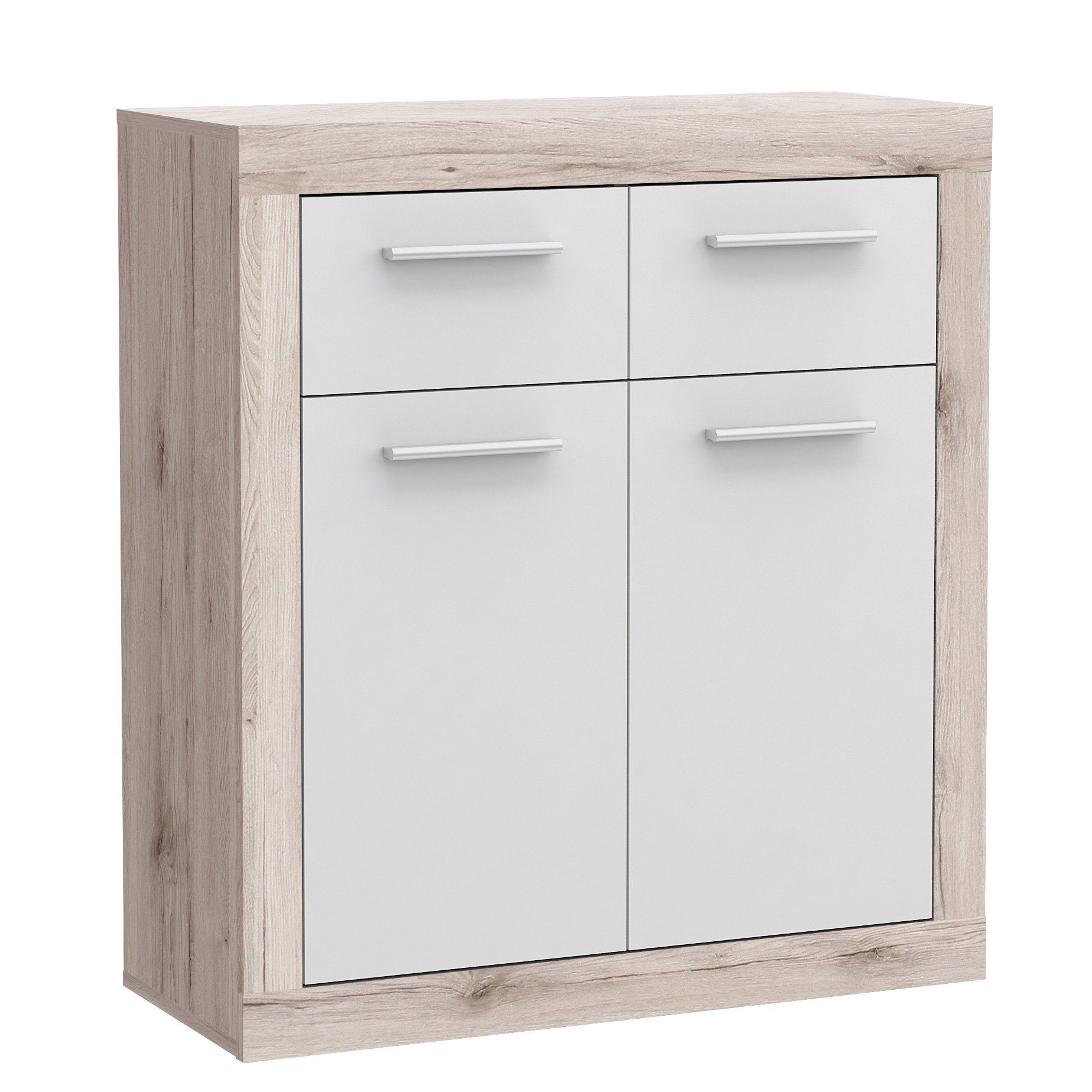 Newroom Kommode Sandeiche 83 cm, Kommode Sandeiche Modern Sideboard Highboard Wohnzimmer