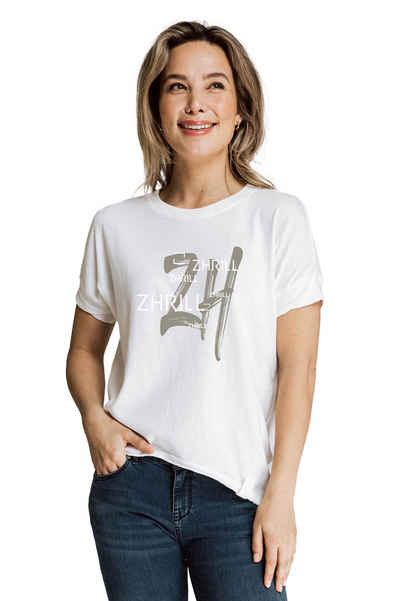 Zhrill T-Shirt T-Shirt ZHRAHEL Weiß (0-tlg)