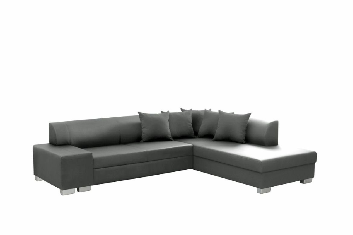 JVmoebel Ecksofa Sofa Couch, Schlafsofa Bettfunktion Grau mit LForm Mit Sofa Bettfunktion Ecksofa Designer