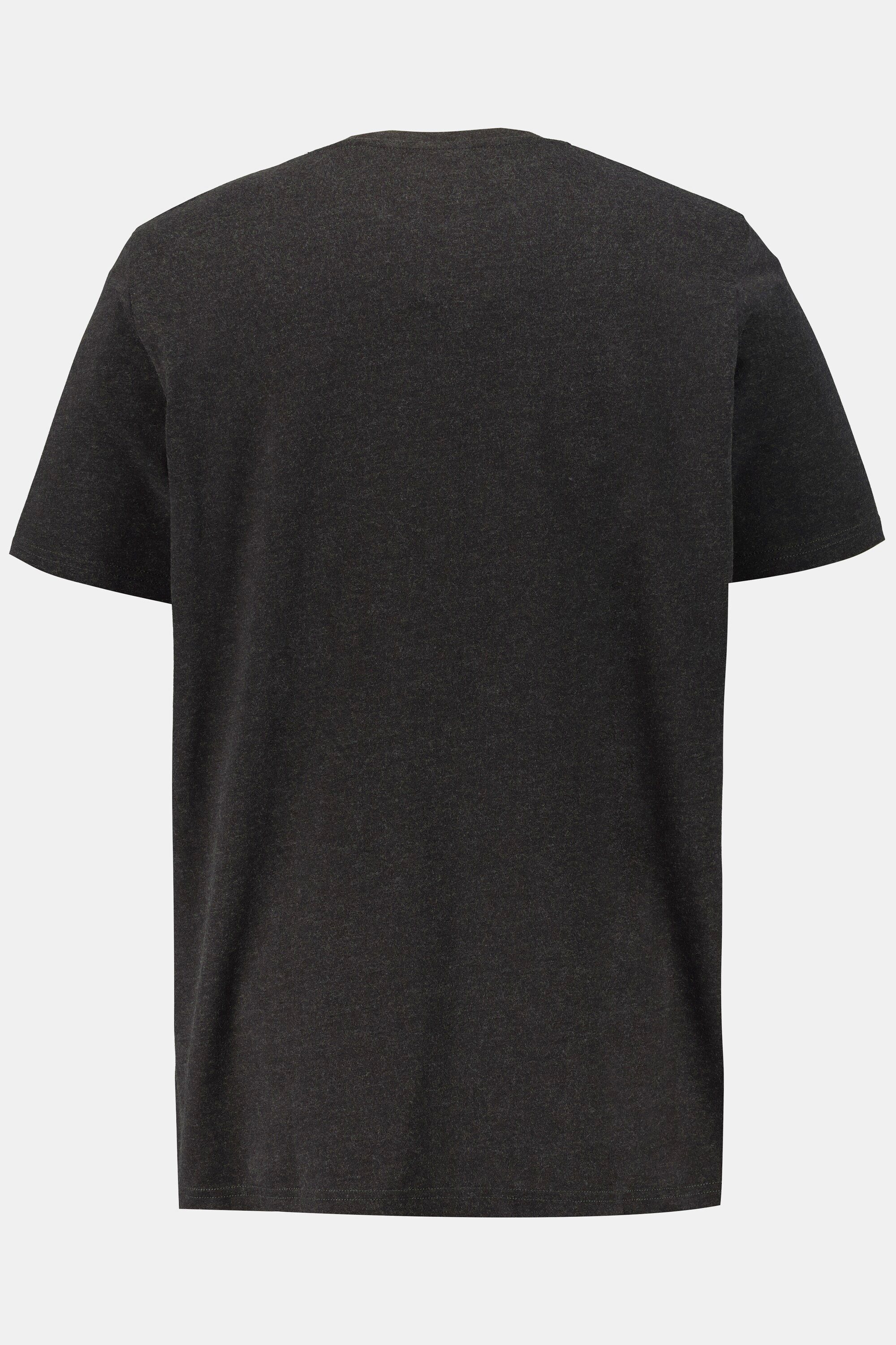 JP1880 Basic Halbarm T-Shirt Knopfleiste anthrazit Henley