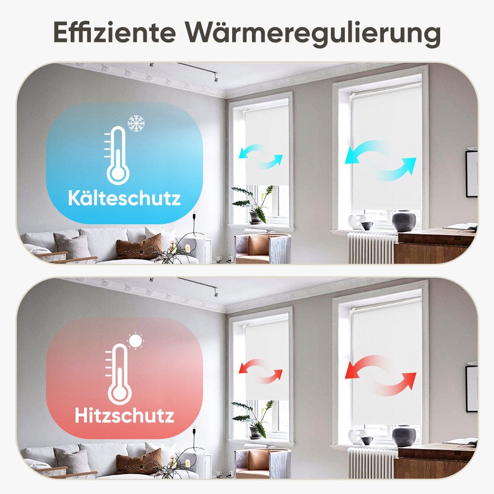 Rollo Seitenzugrollo Verdunkelungsrollo ohne Bohren verdunkelnd Rollo, Sekey, Klemmfix, Klemmfix, Seitenzugrollo,Sonnenschutz&Sichtschutz, Stoffbreite=Bestellbr – Bild 4 von 5