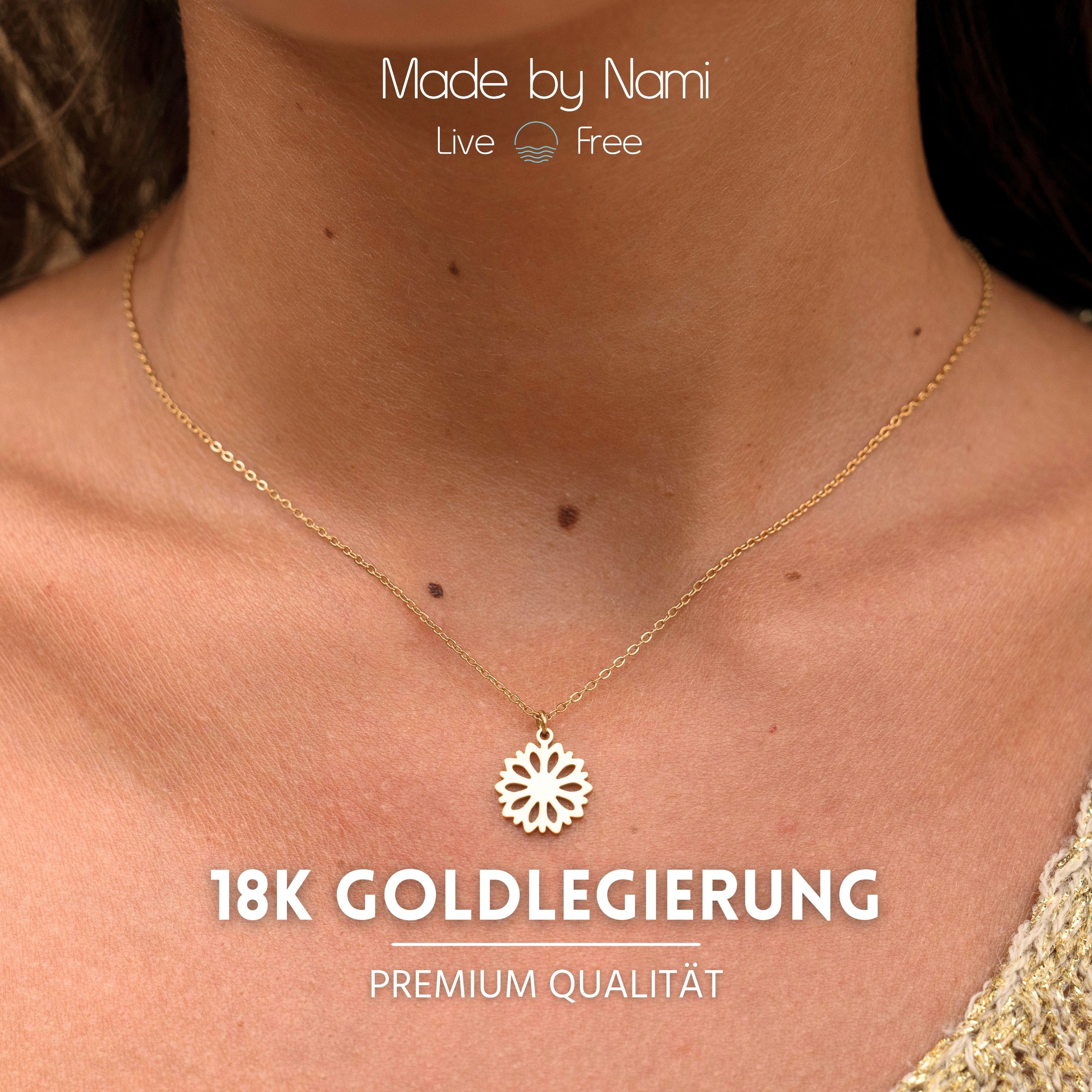 Made by Nami Schmuckset Damen Gold Halskette und Ohrstecker Wasserfest, aus günstig online kaufen