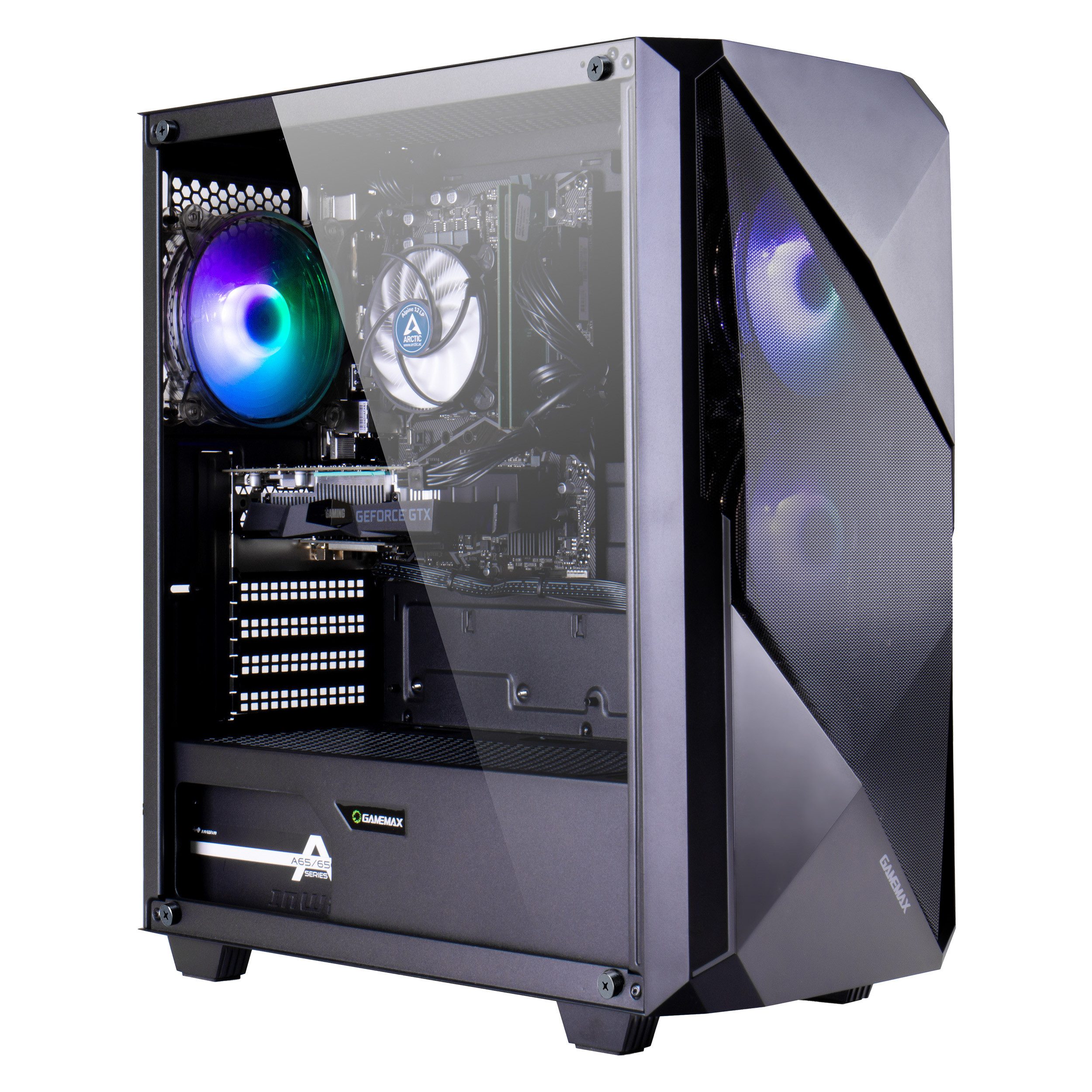 GAMEMAX MegaDeal Striker 2736 AMD Ryzen 7 5700X 16GB 1000GB SSD RTX 5060 Gaming-PC-Komplettsystem (24", AMD Ryzen 7 5700X, RTX 5060, 16 GB RAM, 1000 GB SSD, Windows 11 + MSI PRO MP2412 Monitor 60cm (24)