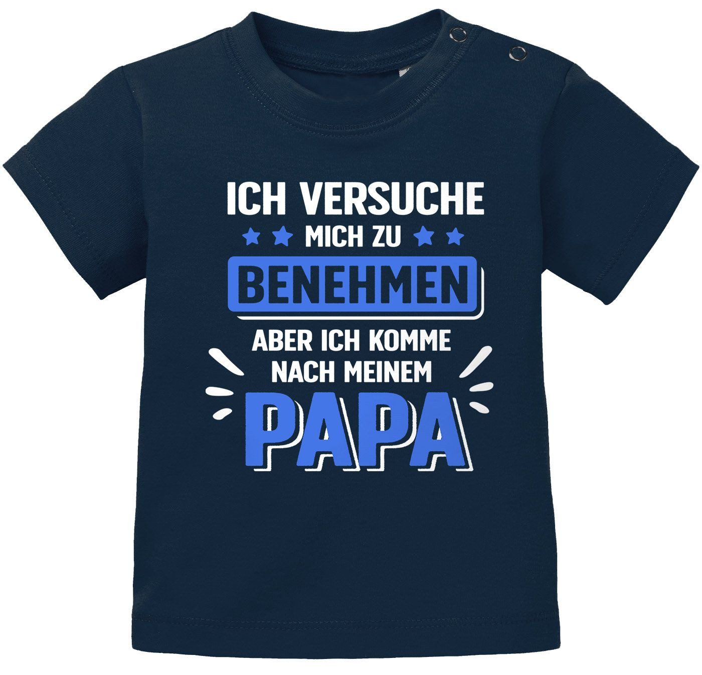 Print-Shirt Baby T-Shirt kurzarm bedruckt mit Spruch Ich versuche mich zu