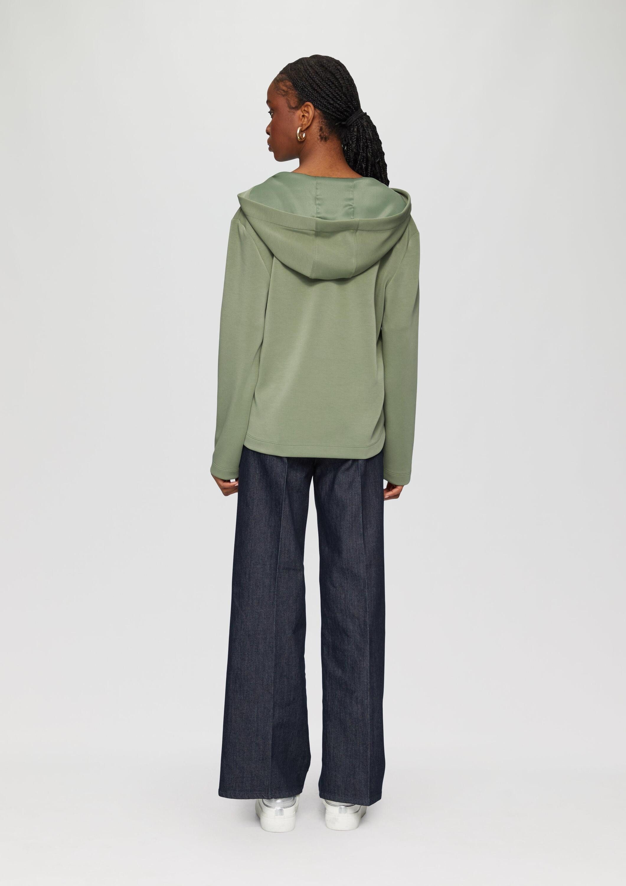 s.Oliver Sweatshirt Sweatshirt Kapuzenshirt mit Satin-Details