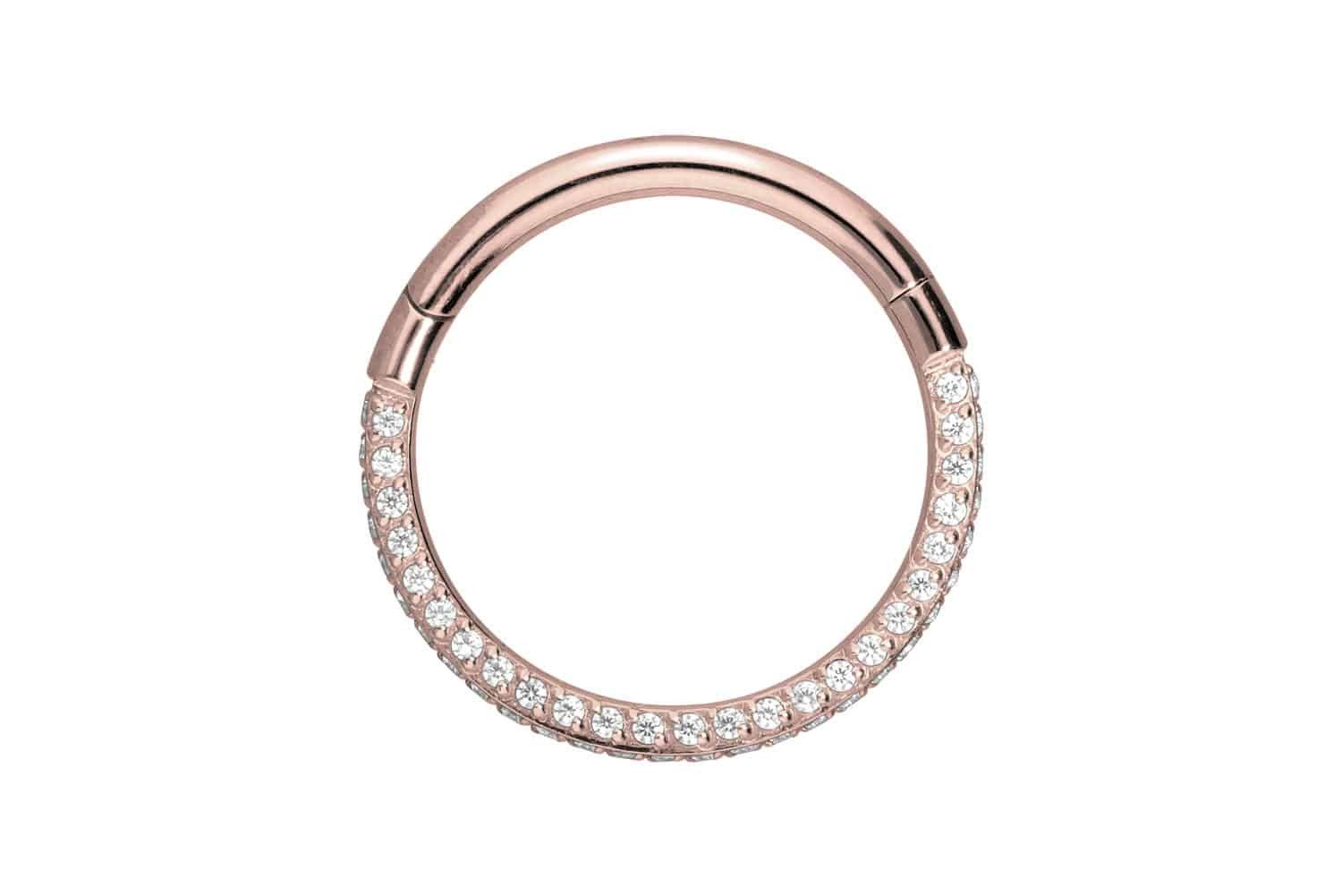 Piercing-Set Titan Segmentring Clicker KRISTALLRAND