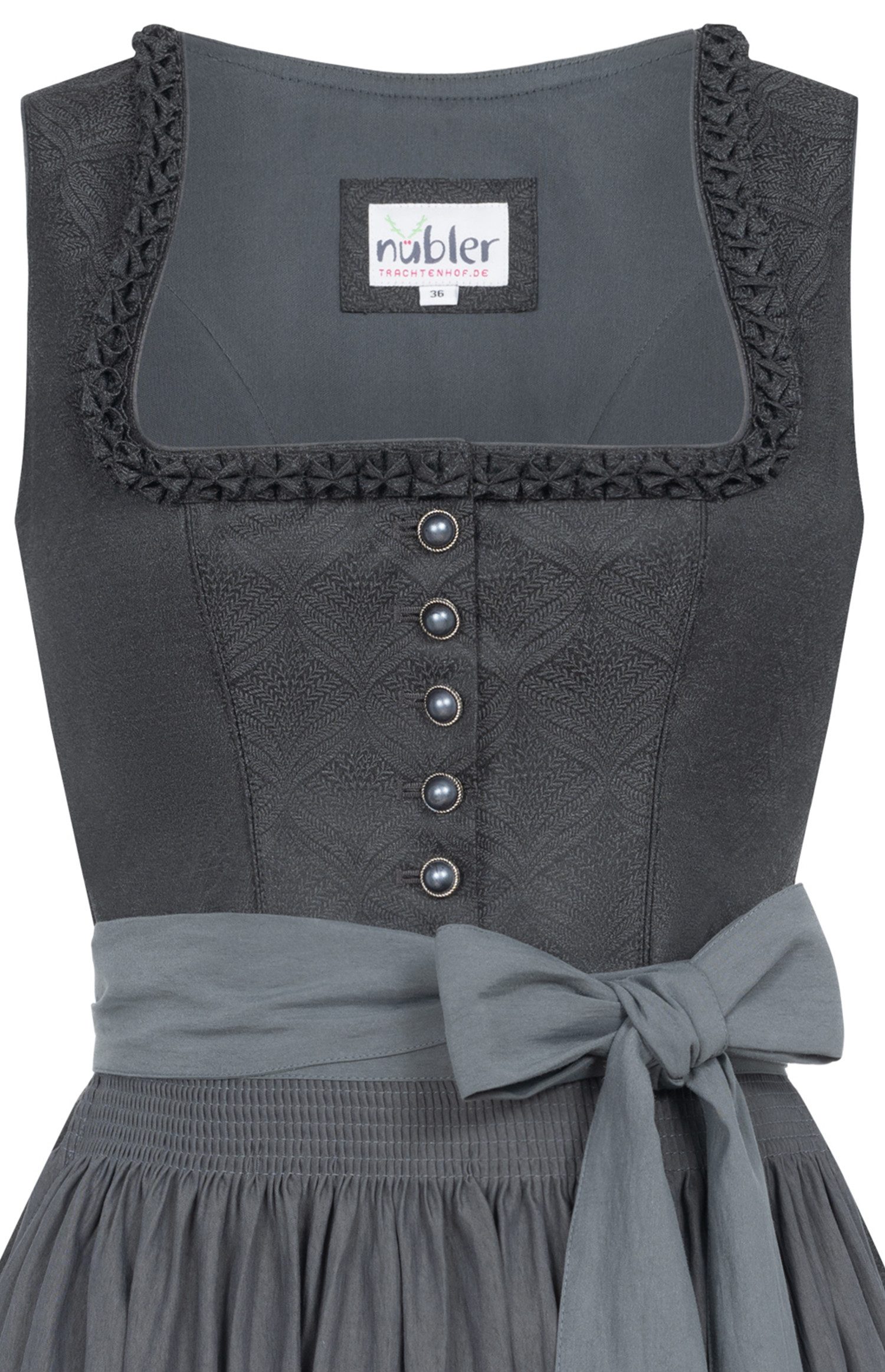 Nübler Dirndl Midi Dirndl Kimberly in Graphit von Nübler - Rocklänge 70 cm