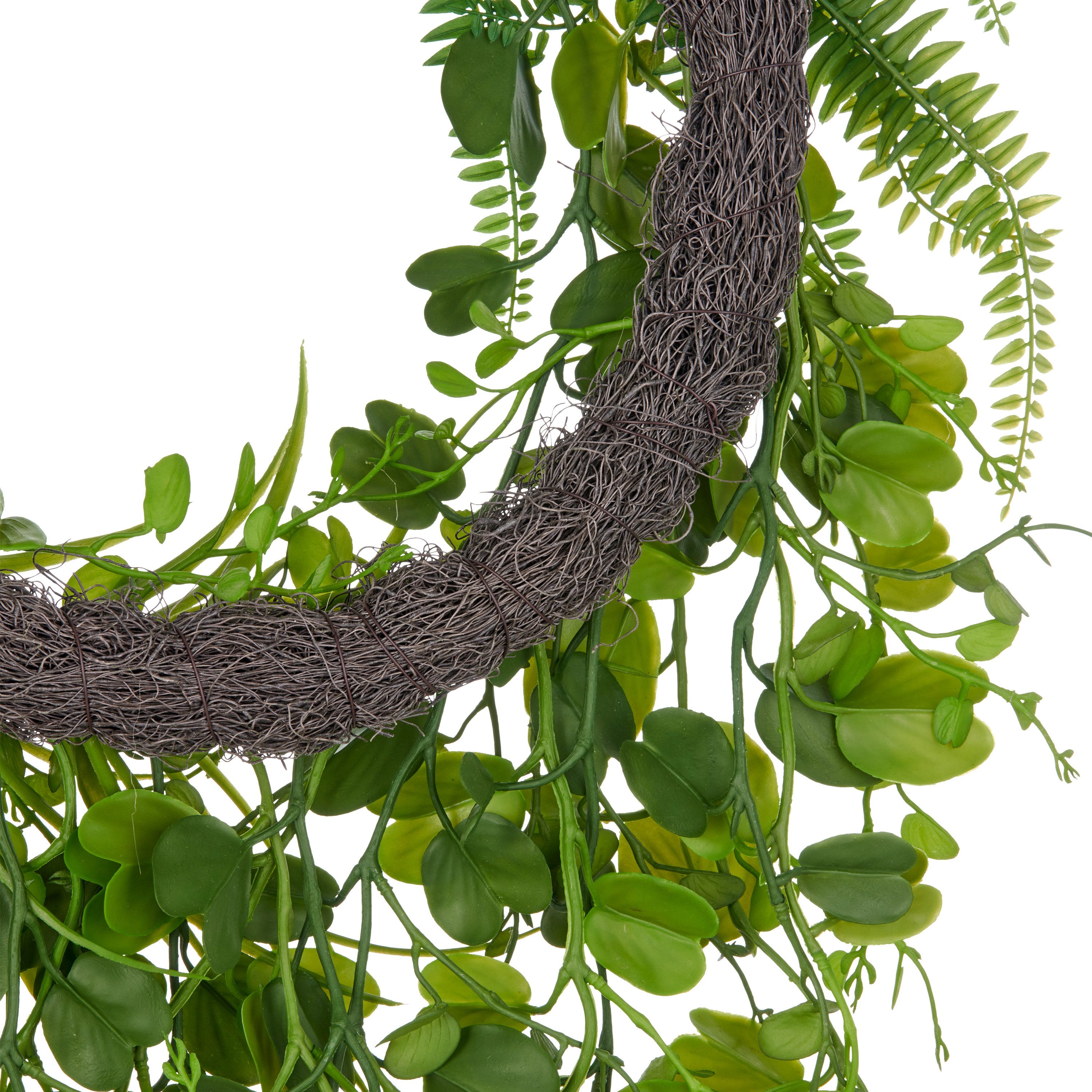 Kunstkranz Kranz mit Blättern, Creativ green, Höhe 90 cm, mit detailgetreuen Blatt- und Farnzweigen