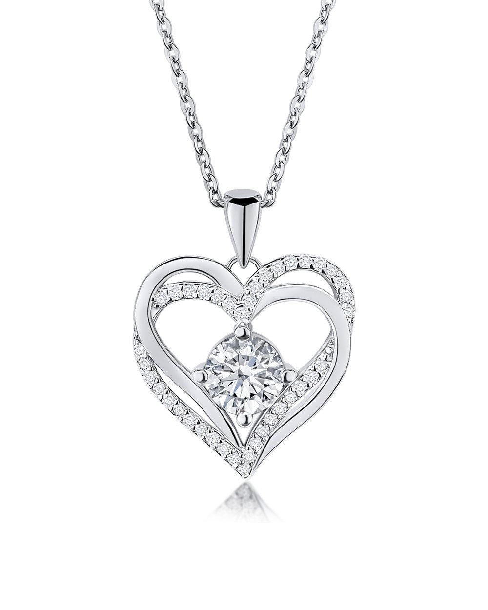 DANIEL CLIFFORD Herzkette 'Eva' Damen Halskette Silber 925 Herz Anhänger Kr günstig online kaufen