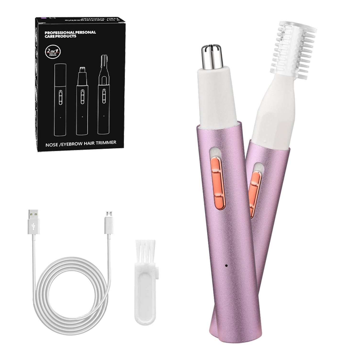 Refttenw Beauty-Trimmer Nasenhaartrimmer Frauen Augenbrauen- und Gesichtshaartrimmer, IPX7 Wasserdichte Doppelklinge Ohr- und Nasenhaarschneider