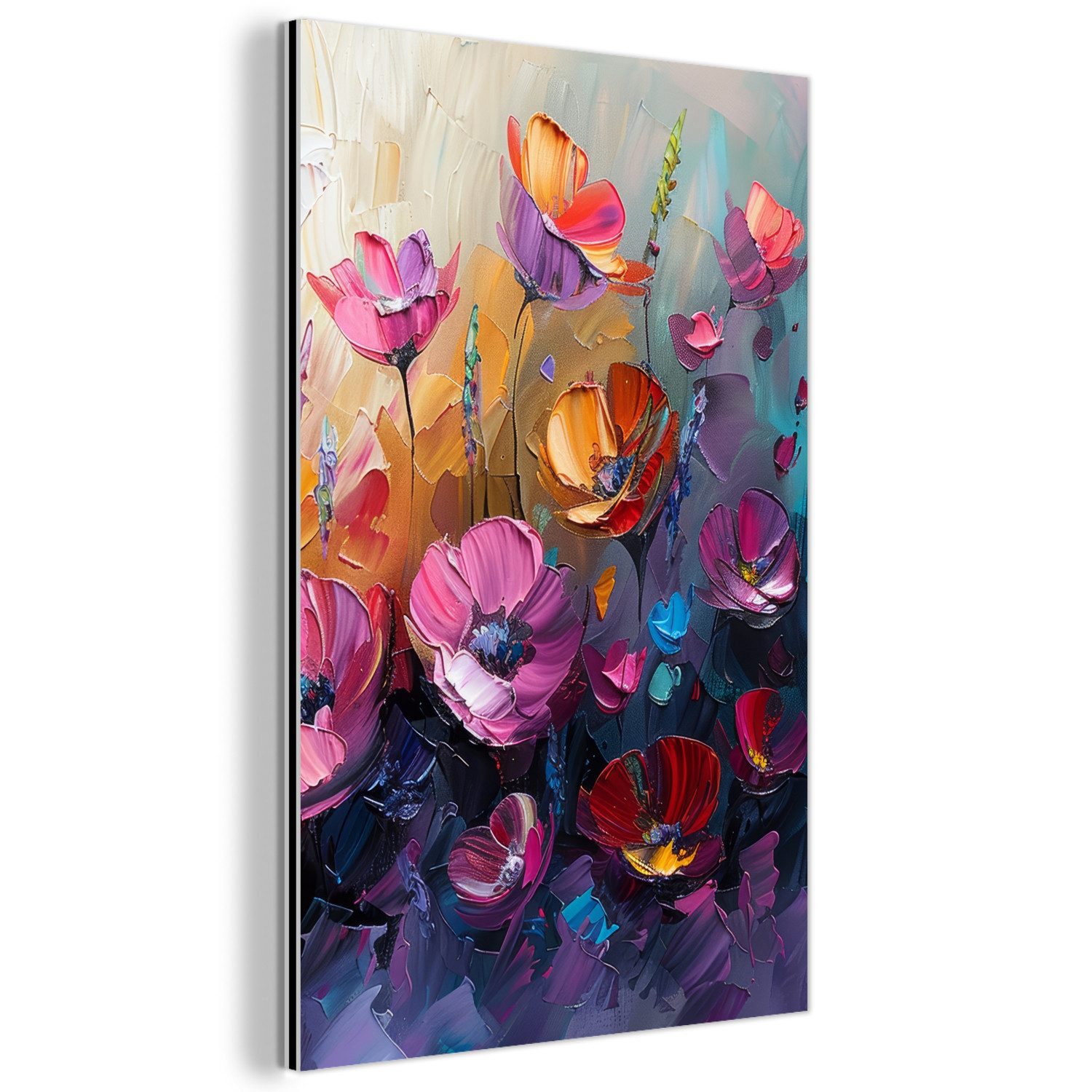 MuchoWow Metallbild Blumen - Lila - günstig online kaufen