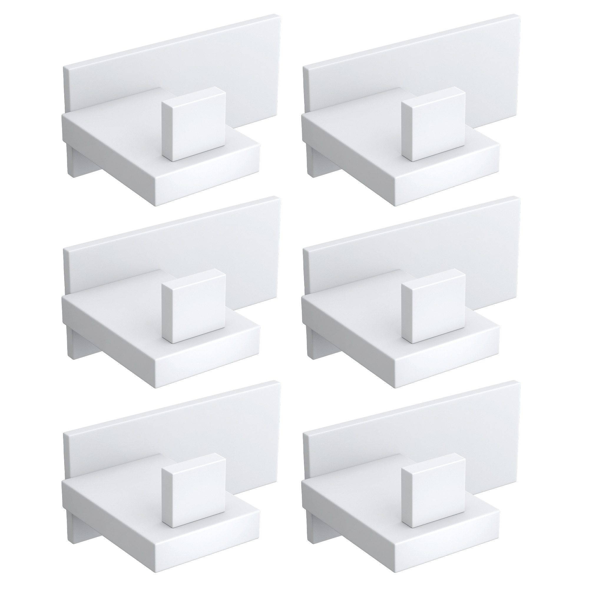 Mai & Mai Garderobenhaken Kleiderhaken 1/2/4/6/8 Stück Wandhaken aus Edelstahl Stalo-06 (6 St), L-förmige, rutschfeste Haken, aus 403-Edelstahl