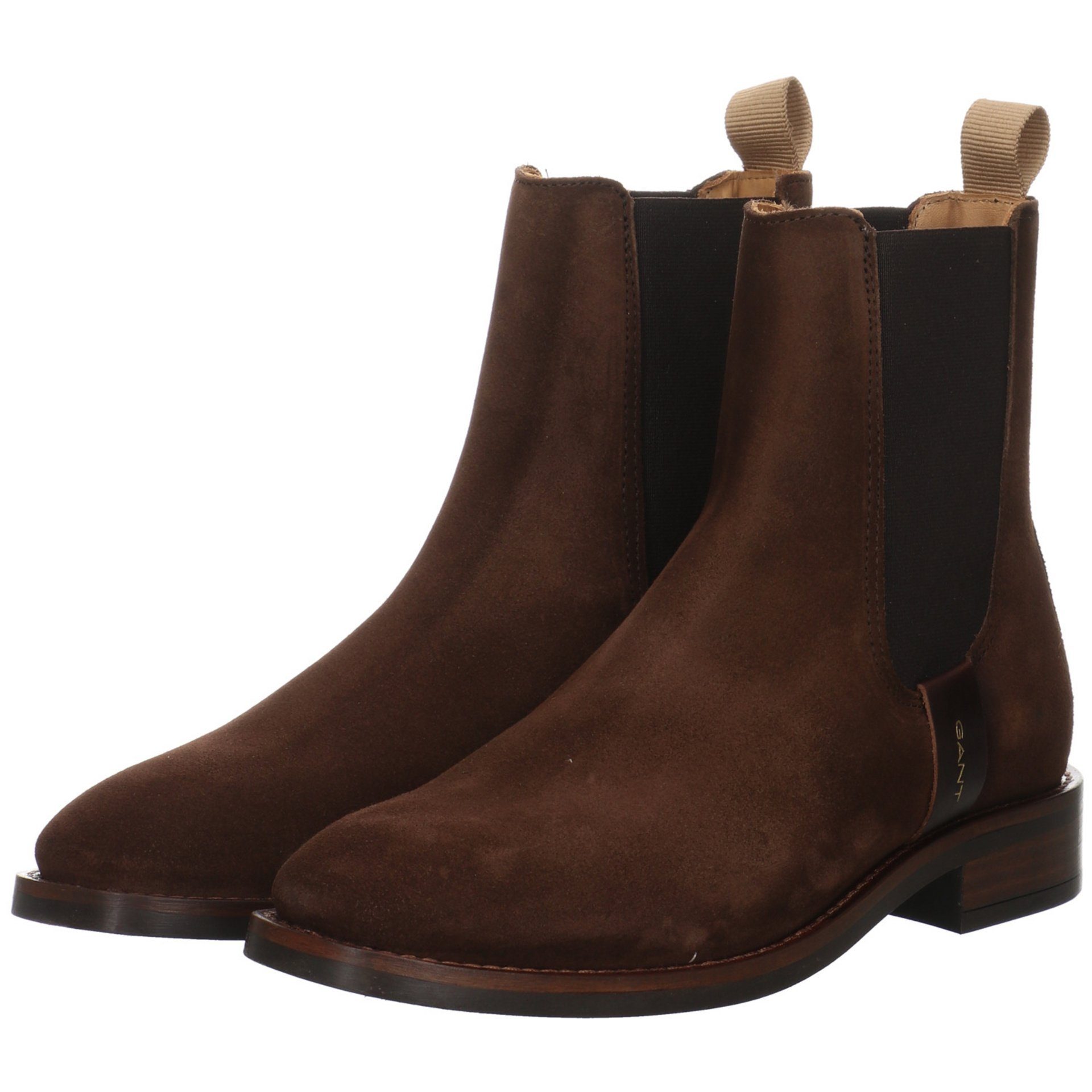 Gant Boots Schuhe Damen Stiefeletten Stiefelette brown Chelsea Leder-/Textilkombination FAYY dark