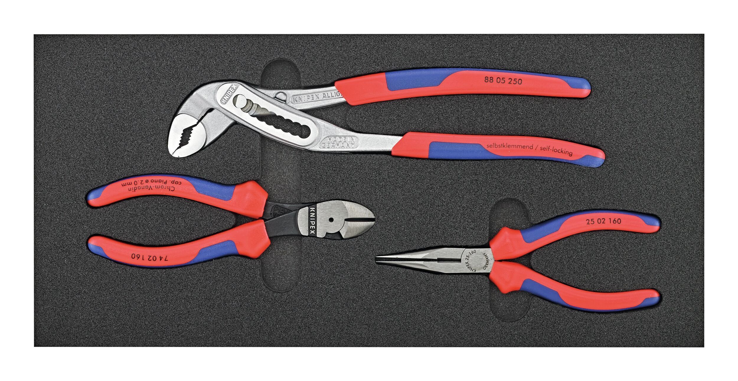 Knipex Werkzeugwagen, (3-tlg), Werkzeugmodul 1/3 Zangen