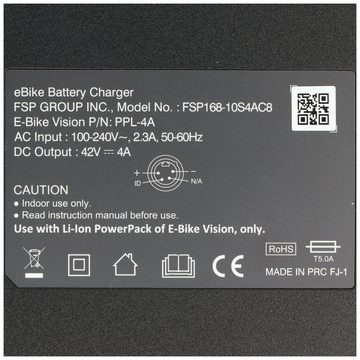 E-Bike Vision E-Bike Vision Power Pack Schnell-Lader 4A/36V, Ladespannung max. 42 V Akku (6,0 V)