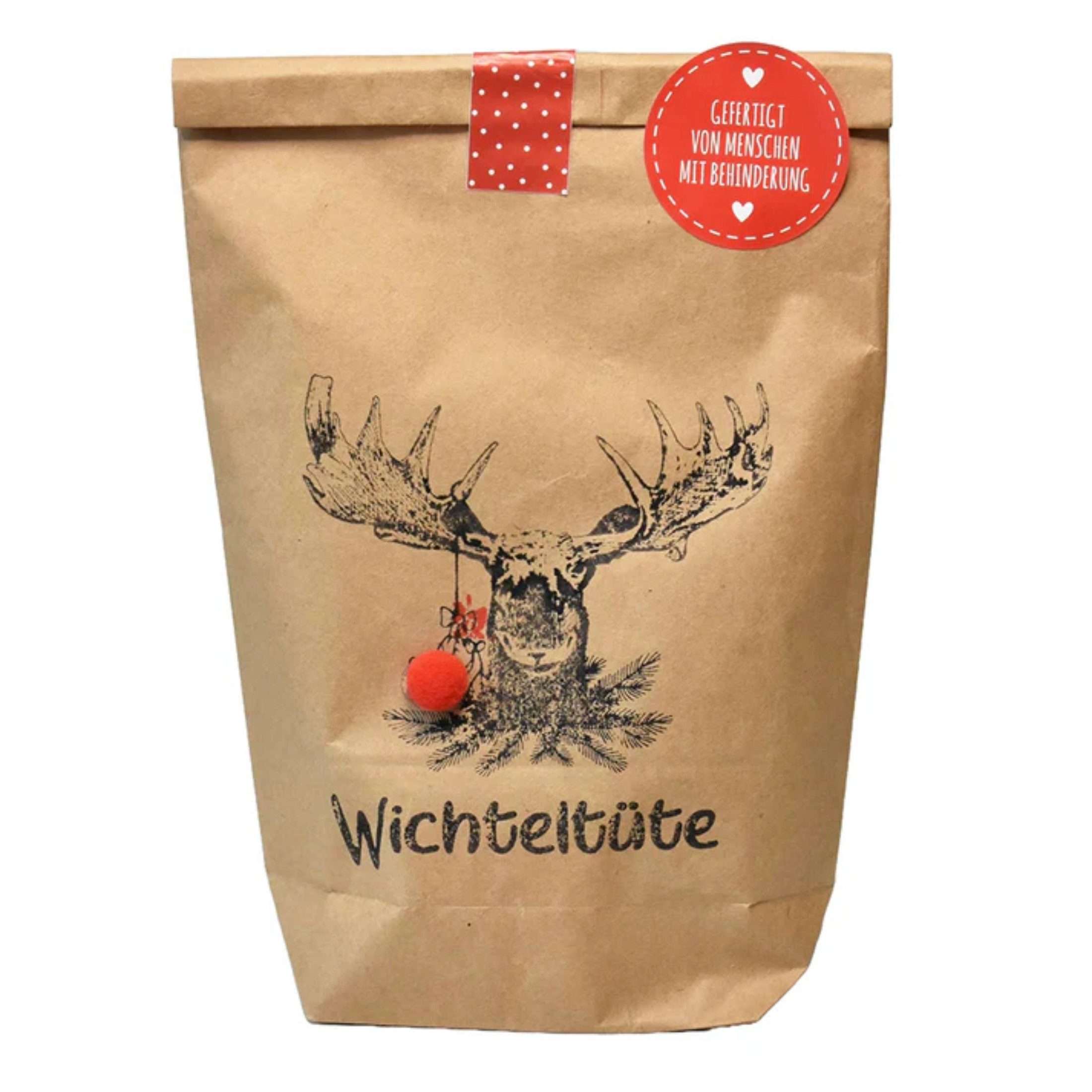 Wunderle Wundertüte Weihnachten Hirsch mit Mistelzweig Wichtelgeschenk, Geschenk Wichteln, Mitbringsel, Weihnachten, Nikolaus, für Frauen, Kollegen, Männer