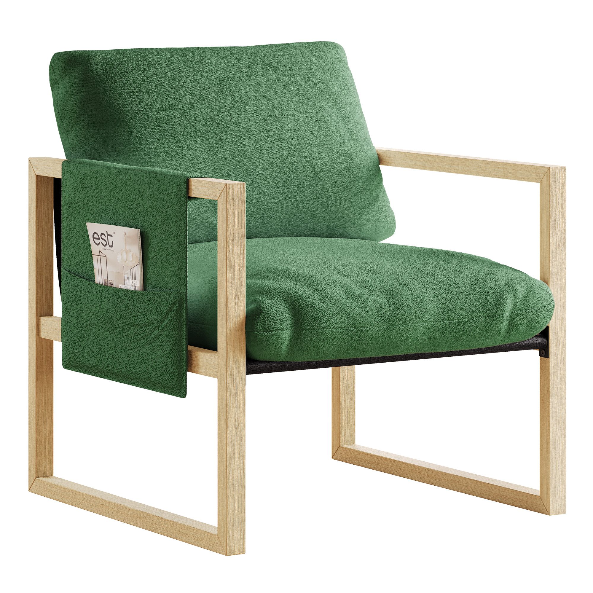 ToteBox Loungesessel Modern Loungesessel Holz Lambswool für Wohnzimmer Schl günstig online kaufen