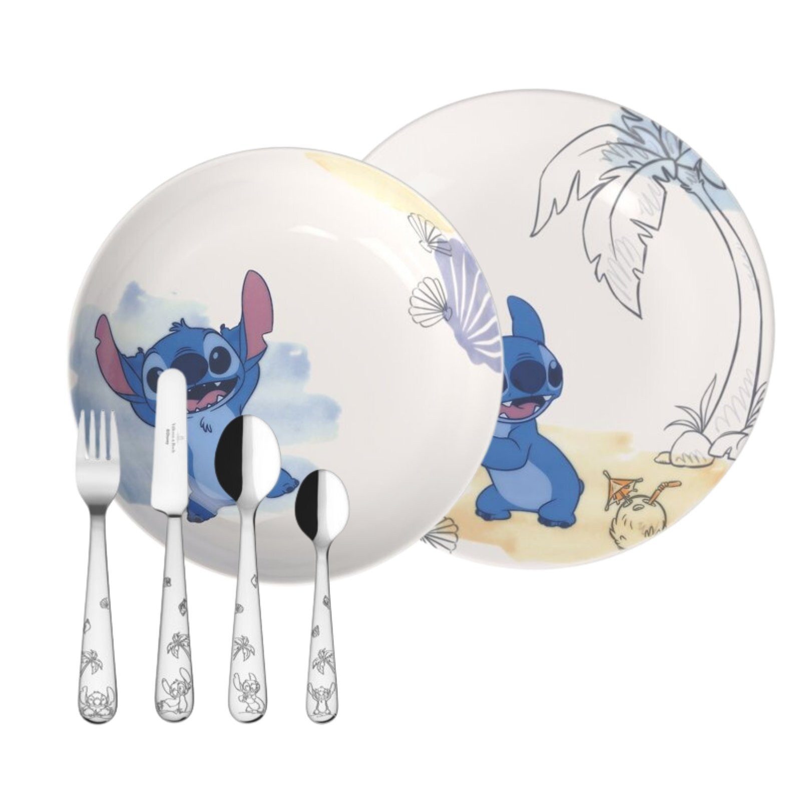 Villeroy & Boch Kindergeschirr-Set Disney Stitch Ess-Set 6er Set (6-tlg), Porzellan
