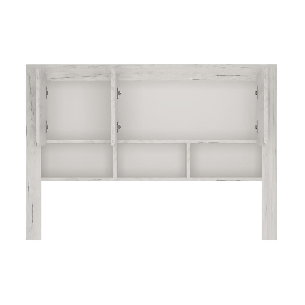 Lomadox Schreibtisch AMANTEA-129, mit Aufsatz, Craft Eiche weiß günstig online kaufen