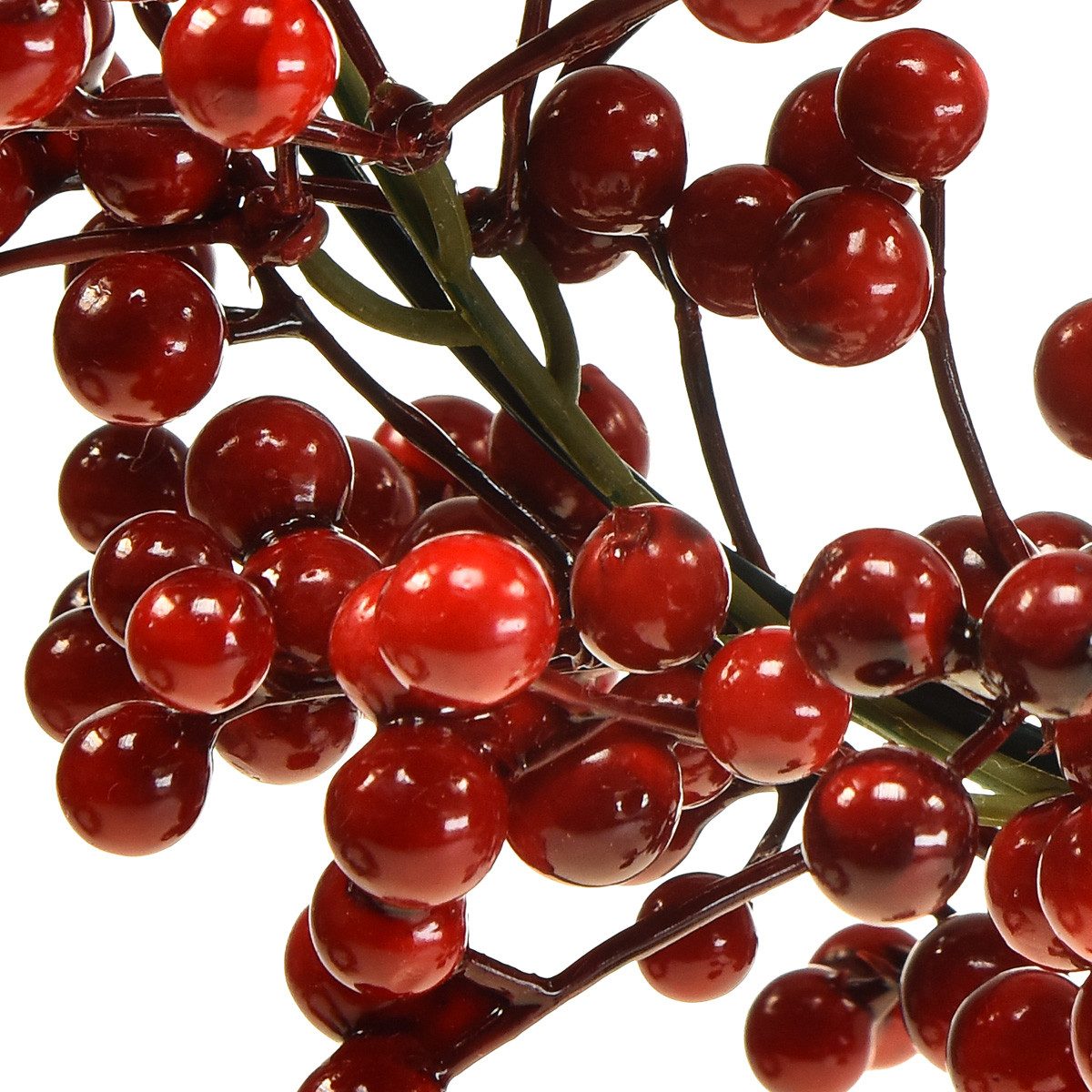 Winterliche Kunstpflanze Weihnachtsdeko Beerenkranz Rot Festliche Türkranz, Florists Products, Höhe 3 cm