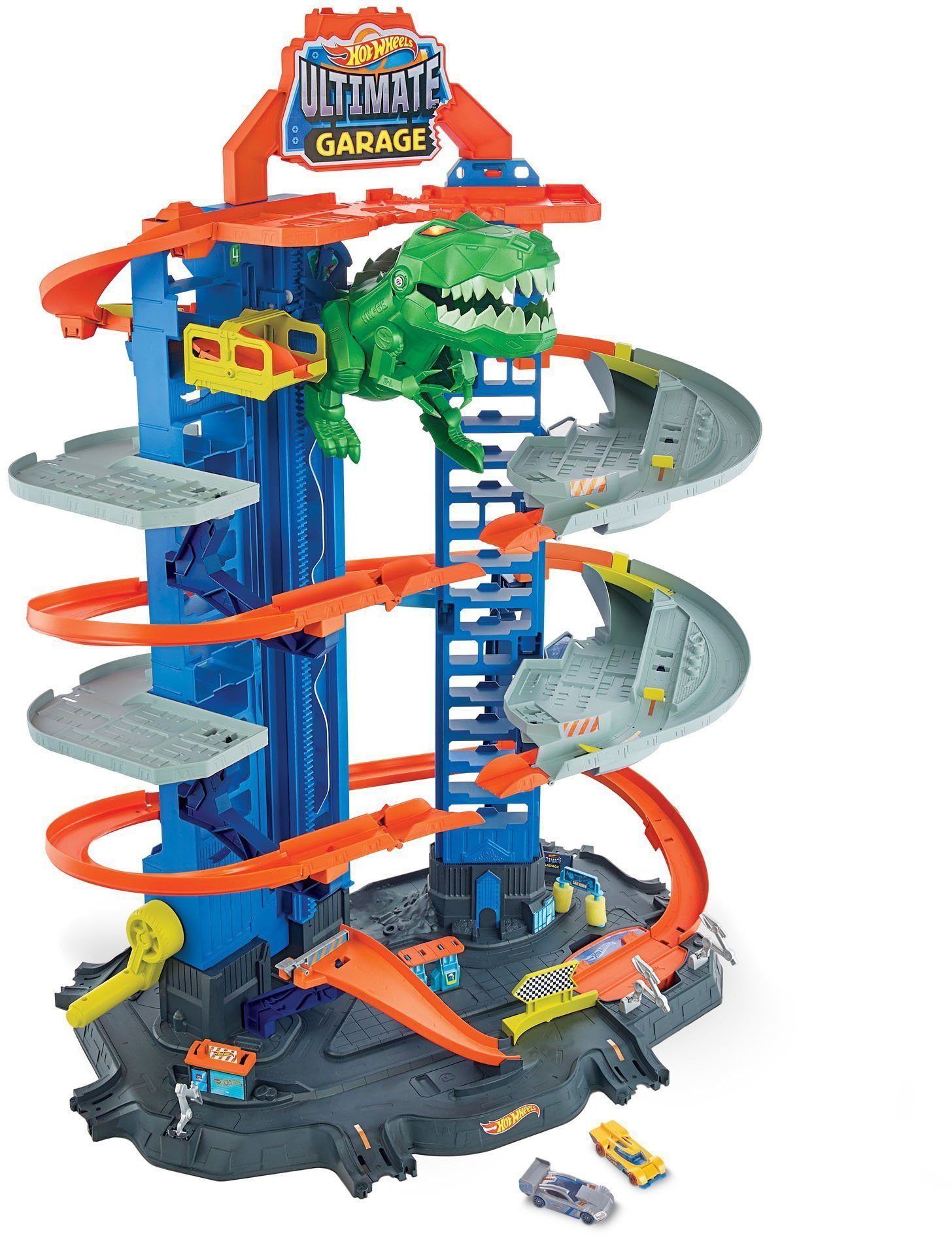 Hot Wheels Looping HOT WHEELS Autorennbahn Megacity Parkgarage mit T-Rex-An günstig online kaufen