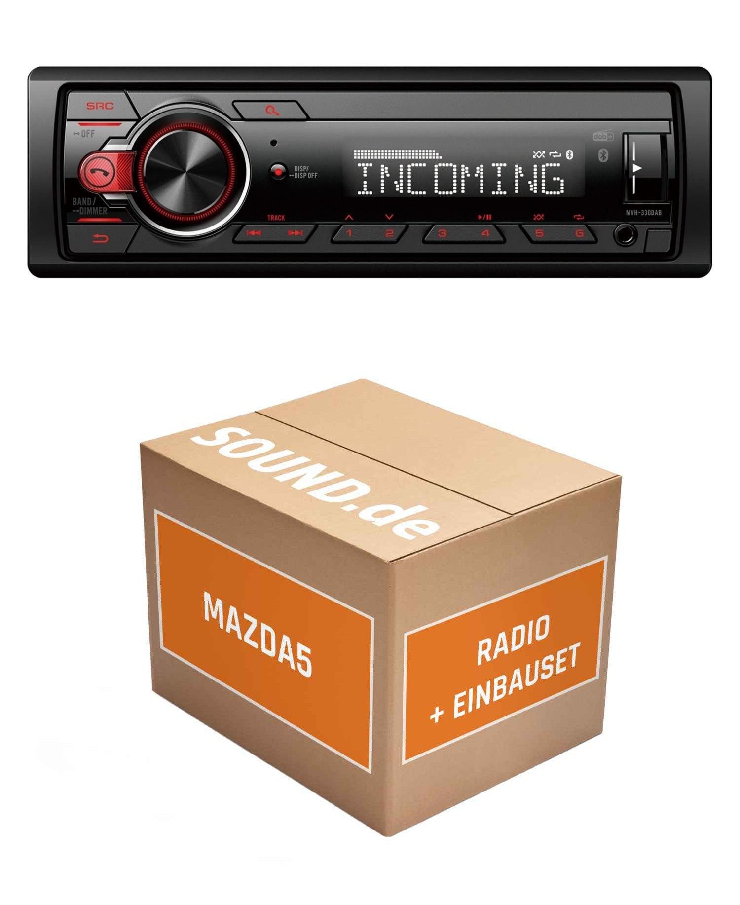 JUST SOUND best choice for caraudio Autoradio Pioneer MVH330 für Mazda5 CR Lenkrad Bluetooth {custom.317 Autoradio (RDS, AM/FM Radio, Animiertes Display, Freisprecheinrichtung, 1 DIN)