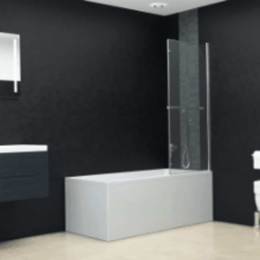 vidaXL Duschwand Faltbare Duschkabine 2 Paneele ESG 95 x 140 cm